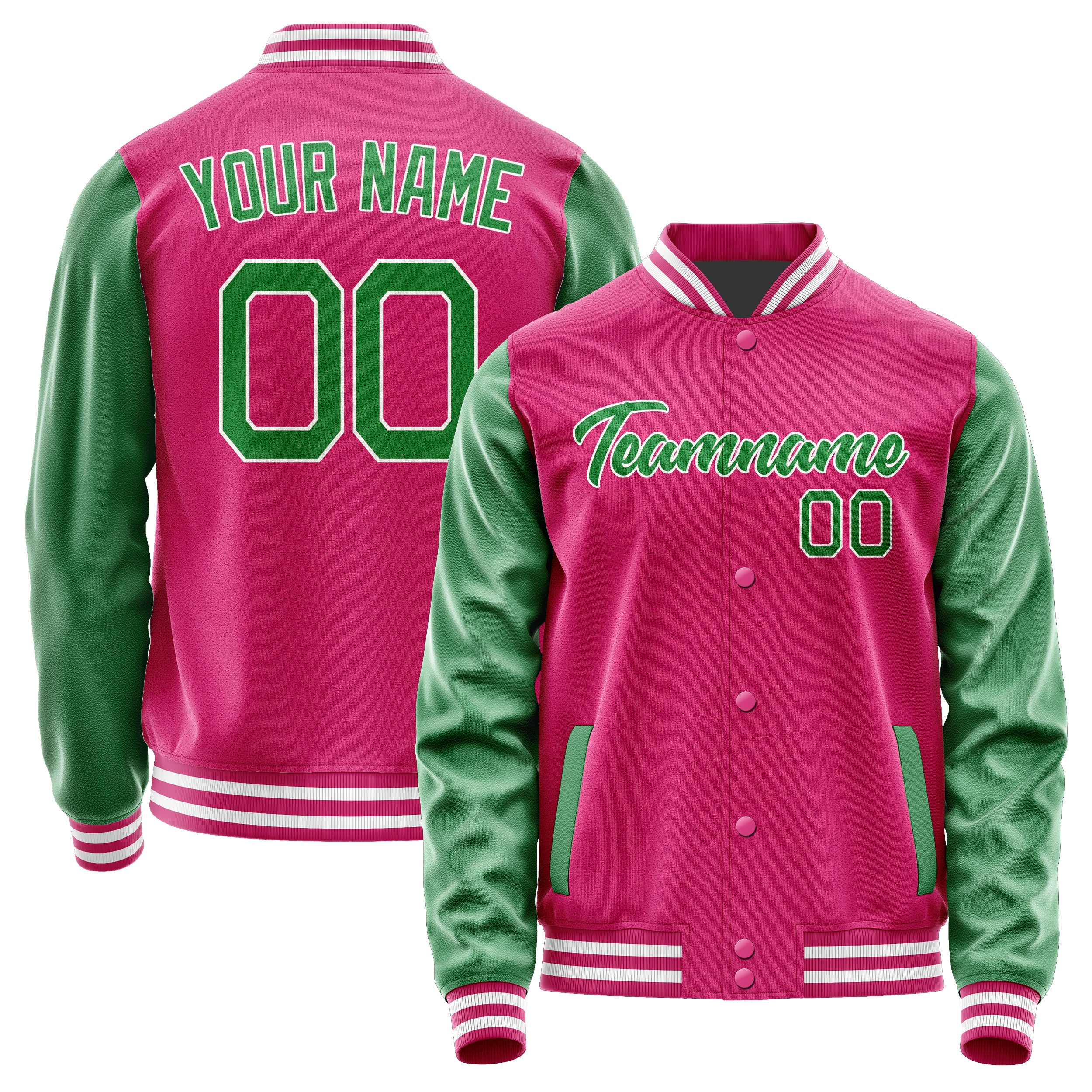 Custom Pink Emerald Green Jacket JA1313241318B21824