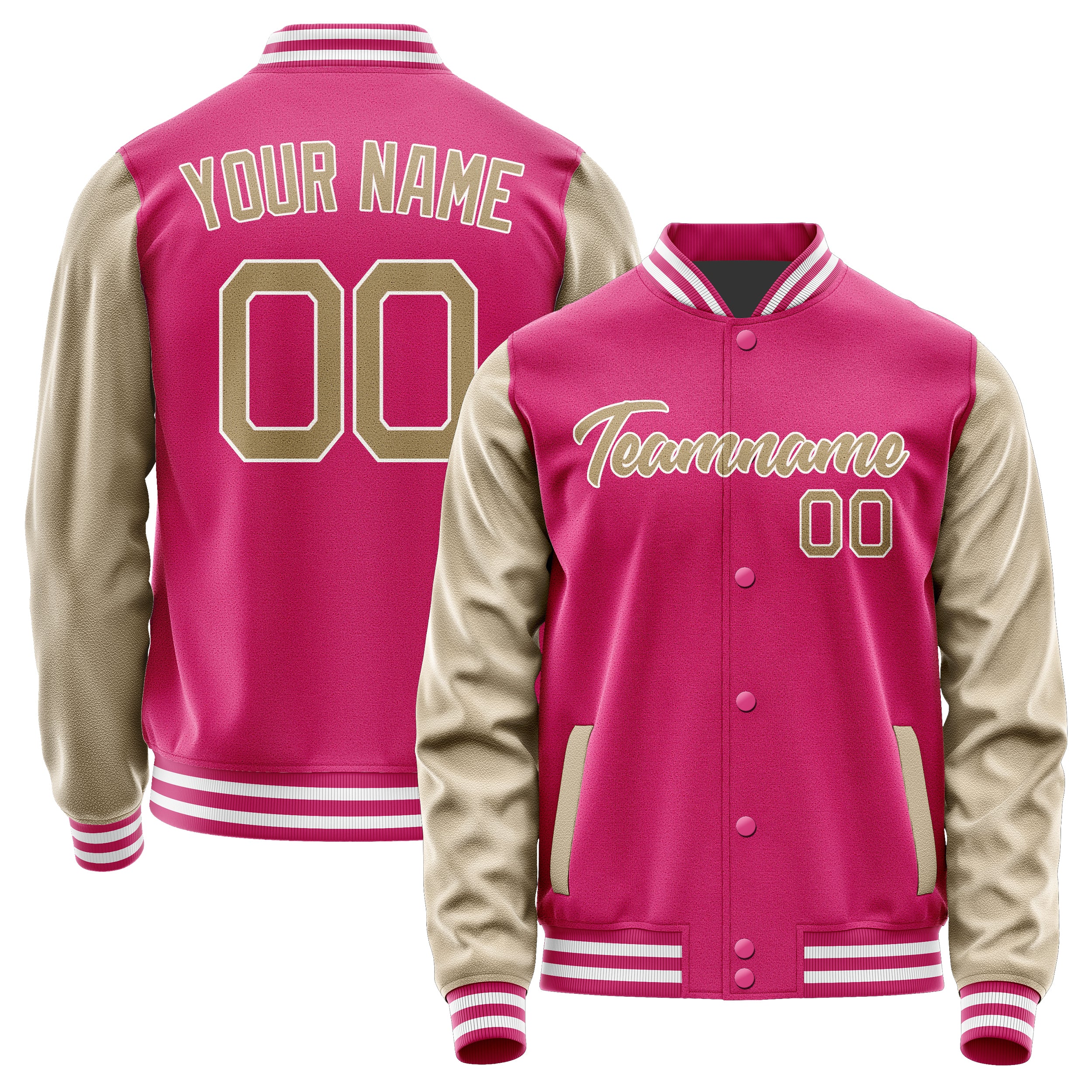 Custom Pink Light Khaki Jacket JA1313251318B21825