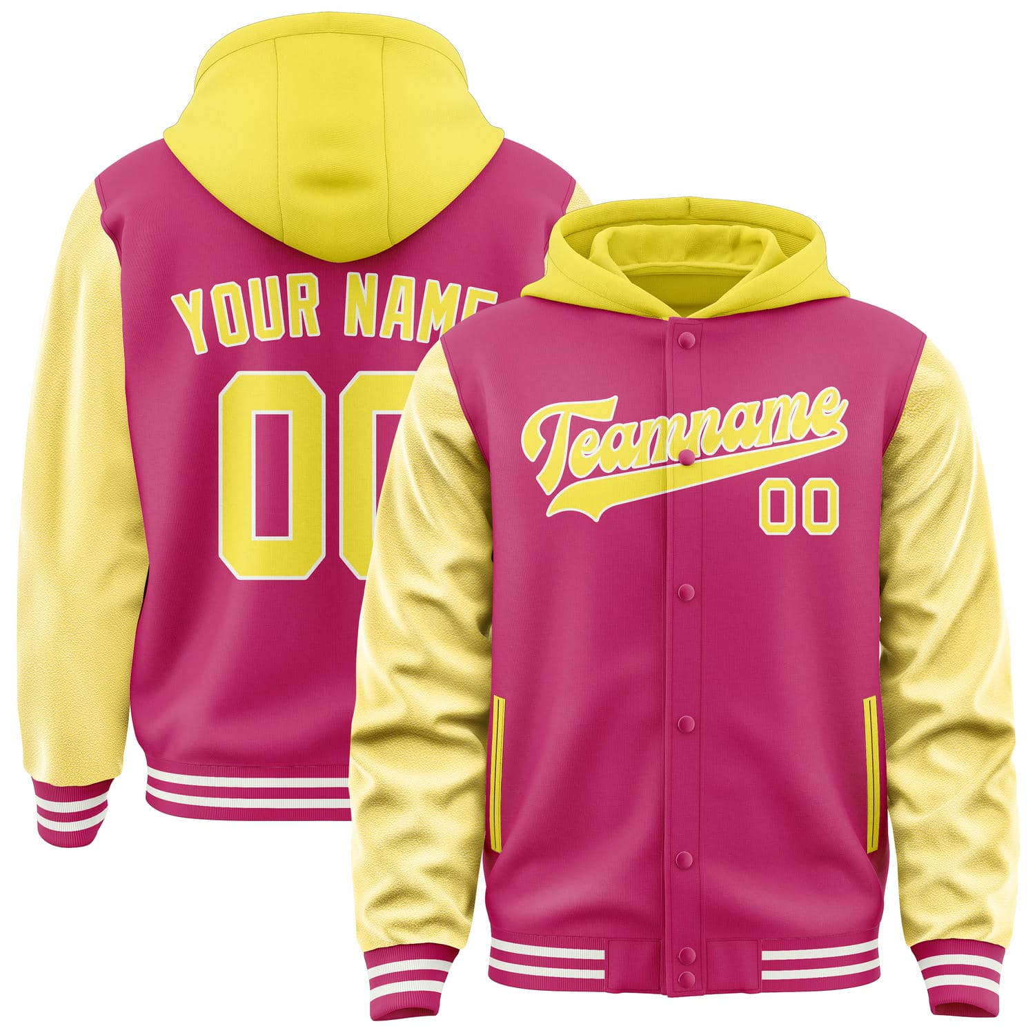 Custom Pink Light Yellow Jacket