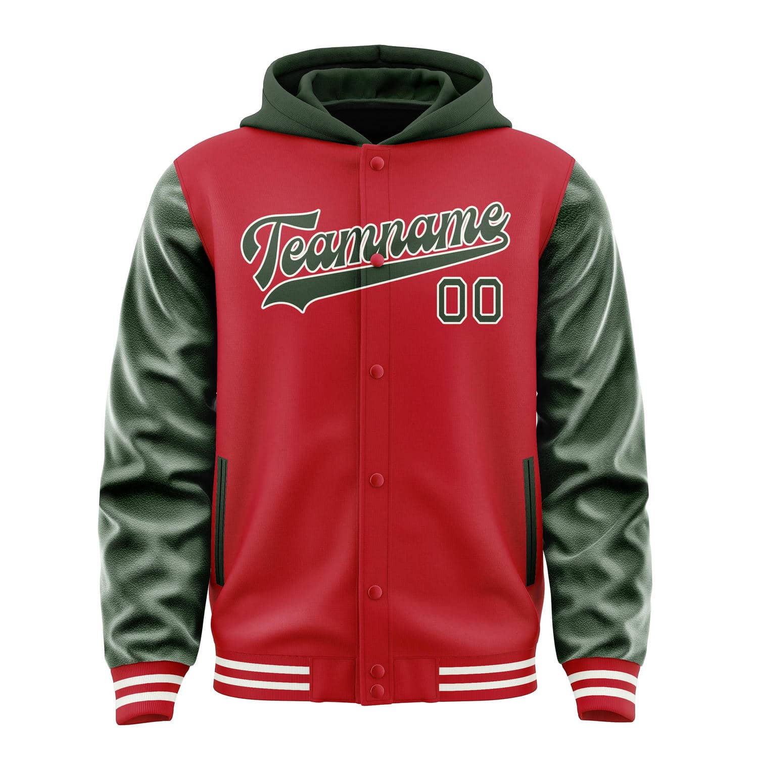 Custom Red Dark Green Jacket
