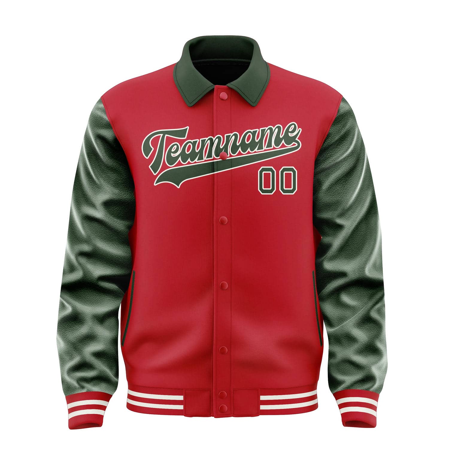 Custom Red Dark Green Jacket