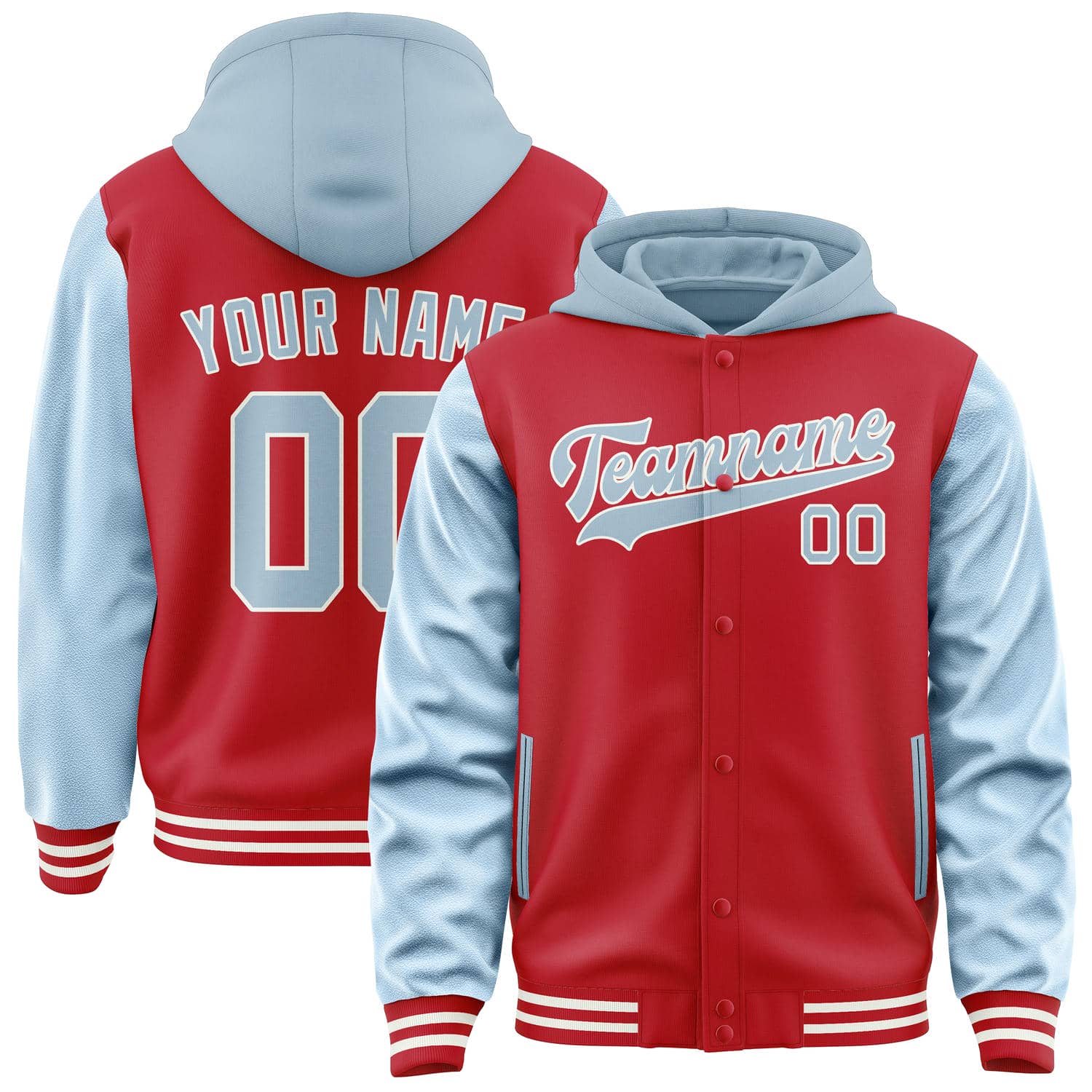 Custom Red Light Blue Jacket
