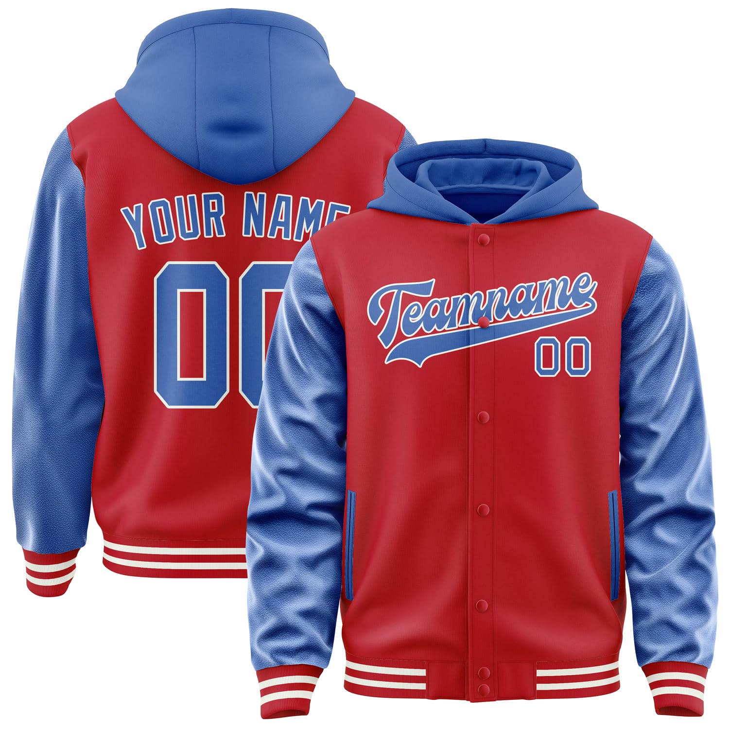 Custom Red Sky Blue Jacket