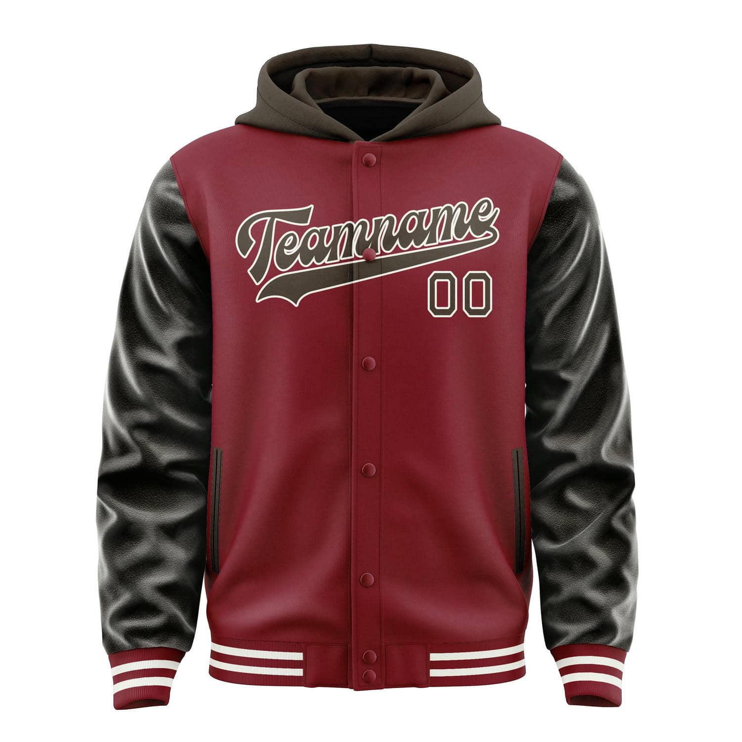 Custom Crimson Red Brown Jacket