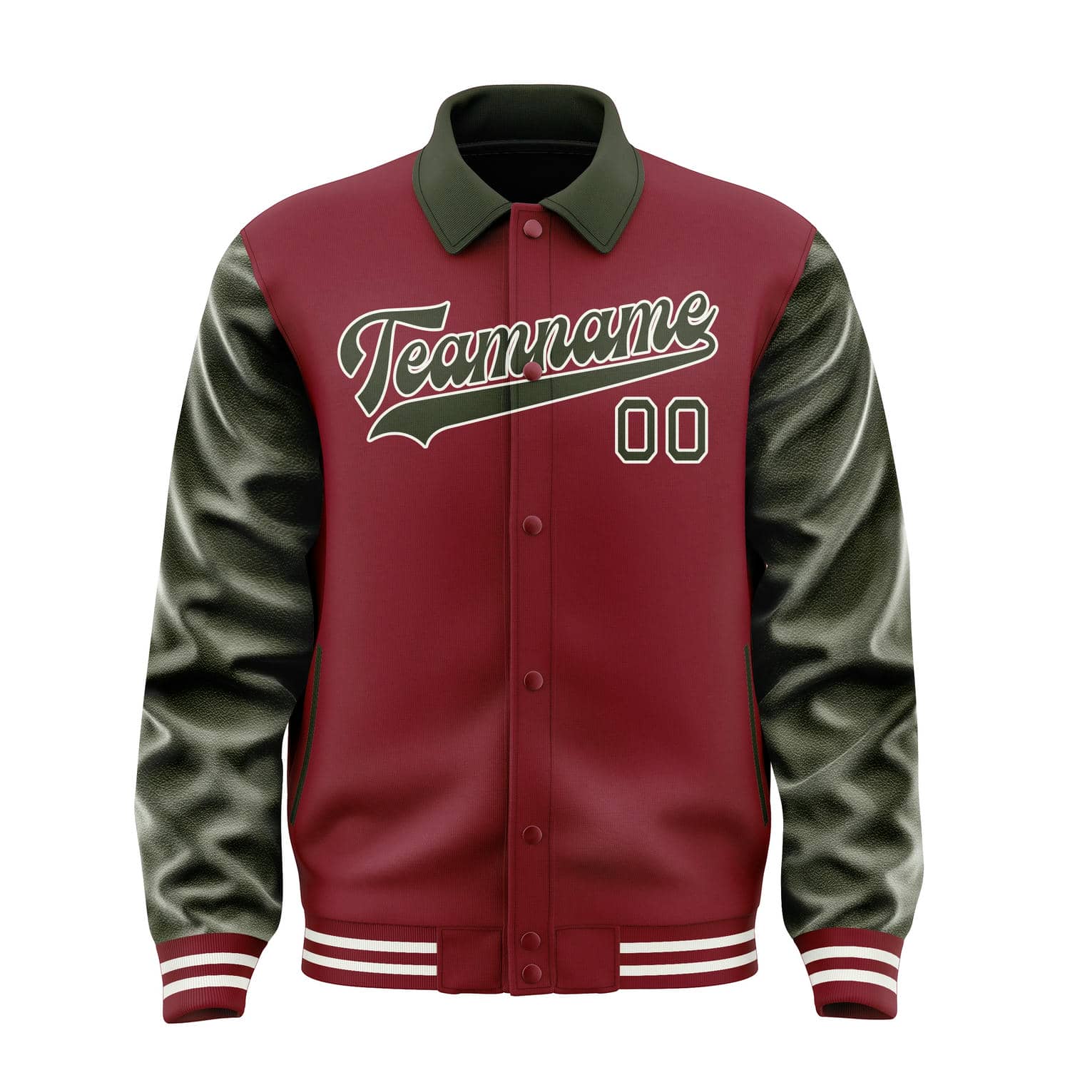 Custom Crimson Red Olive Jacket