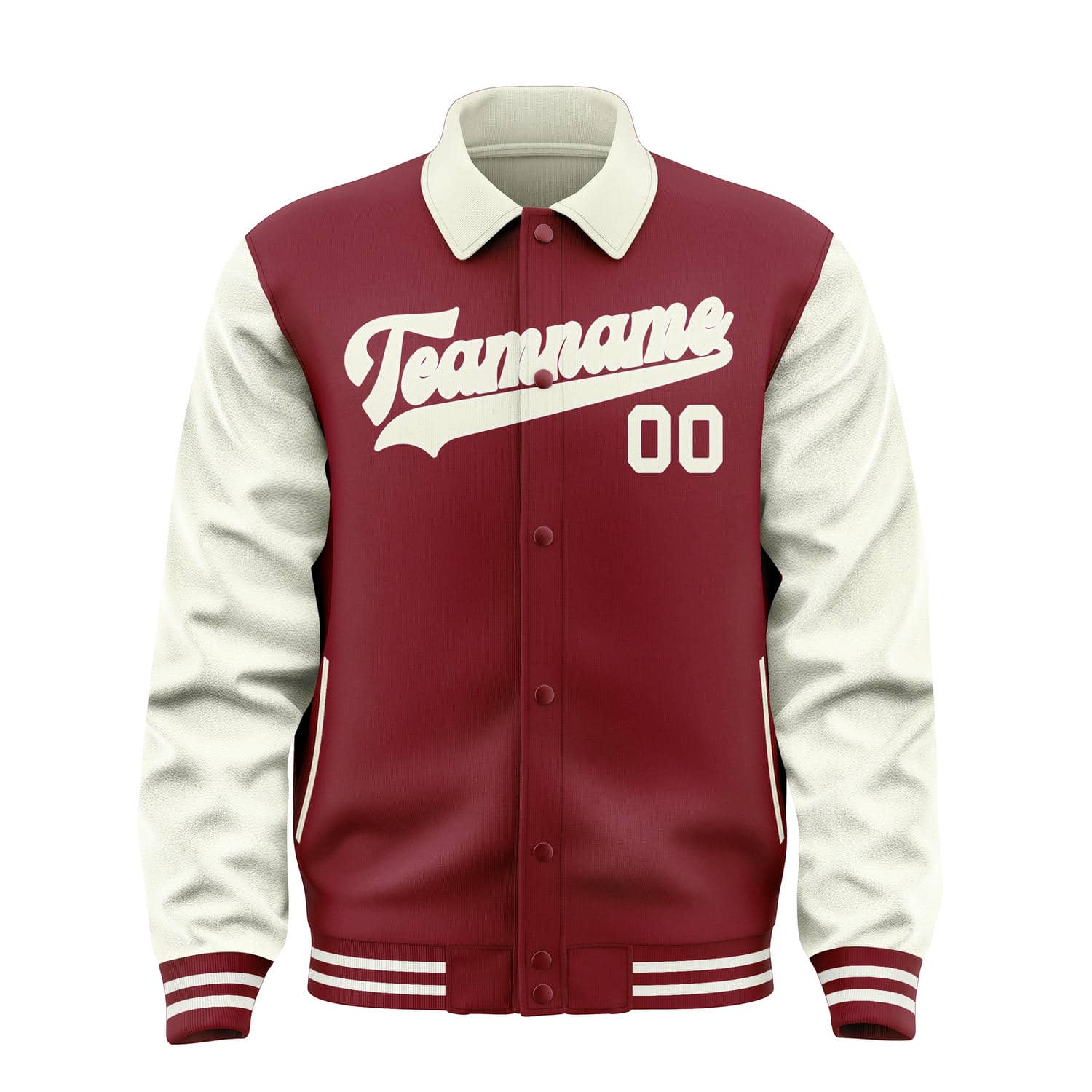 Custom Crimson Red Cream Jacket