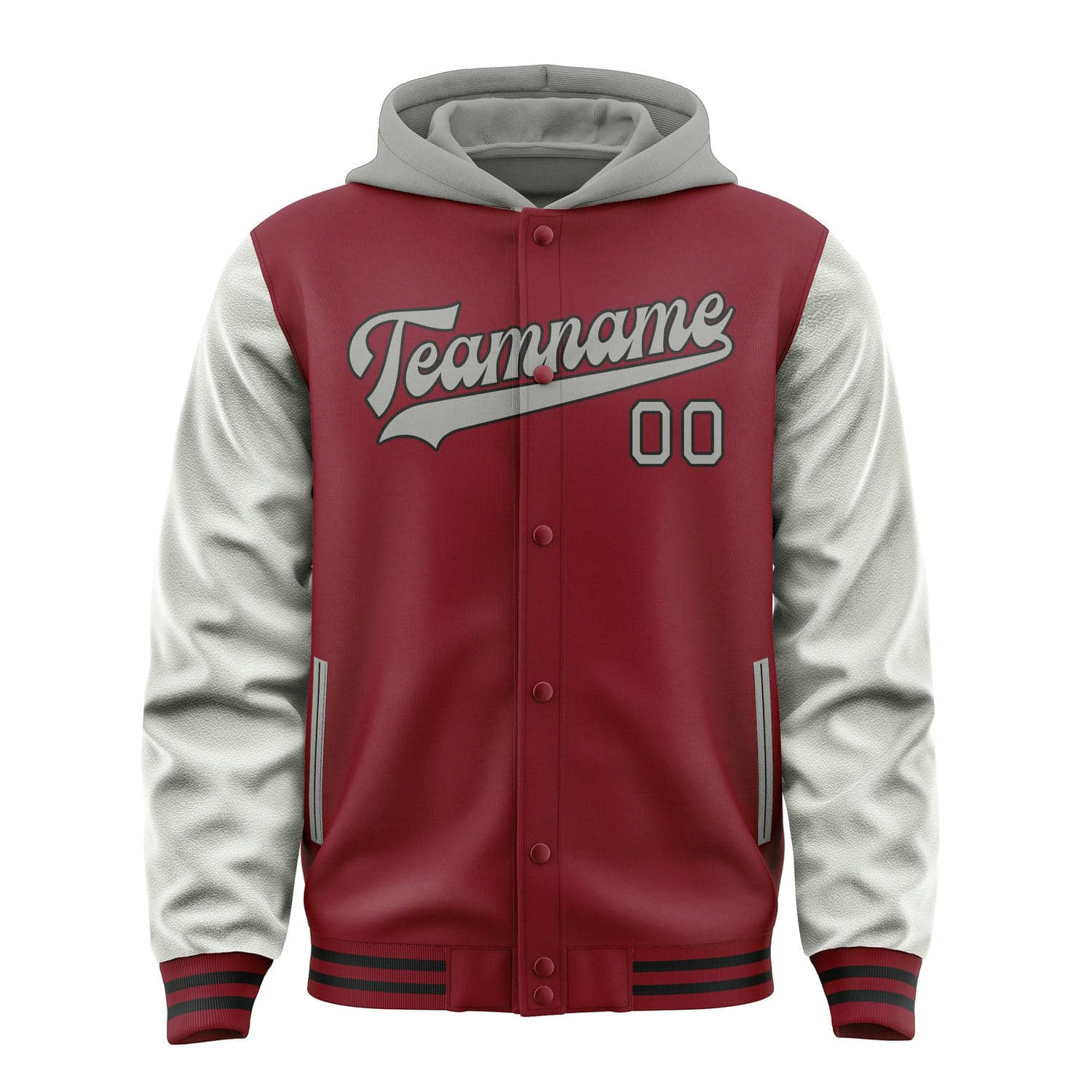 Custom Crimson Red Gray Jacket