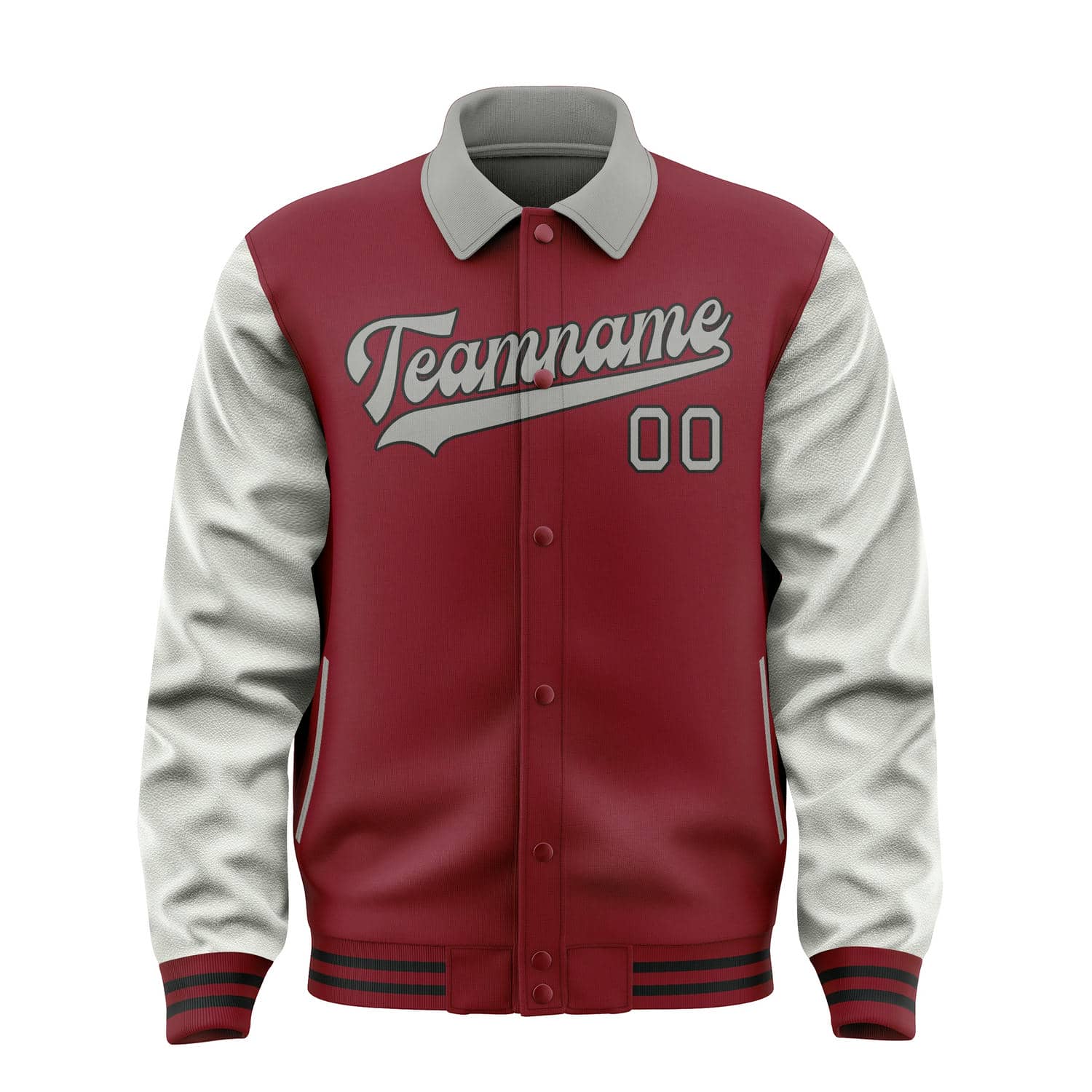 Custom Crimson Red Gray Jacket