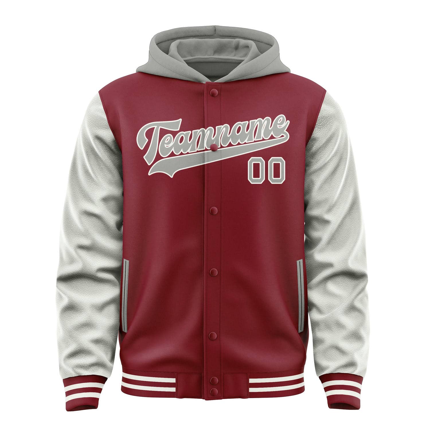 Custom Crimson Red Gray Jacket