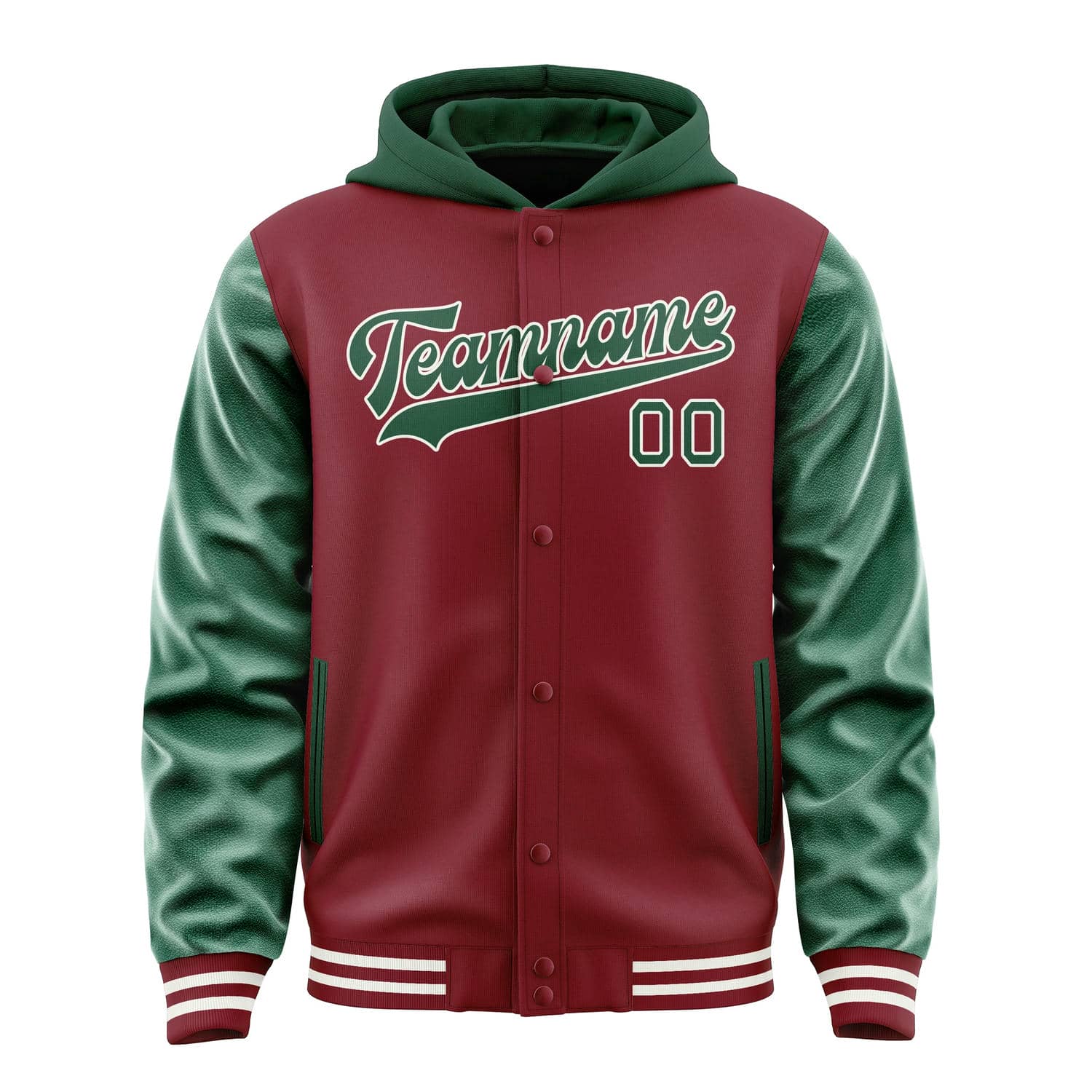 Custom Crimson Red Green Jacket