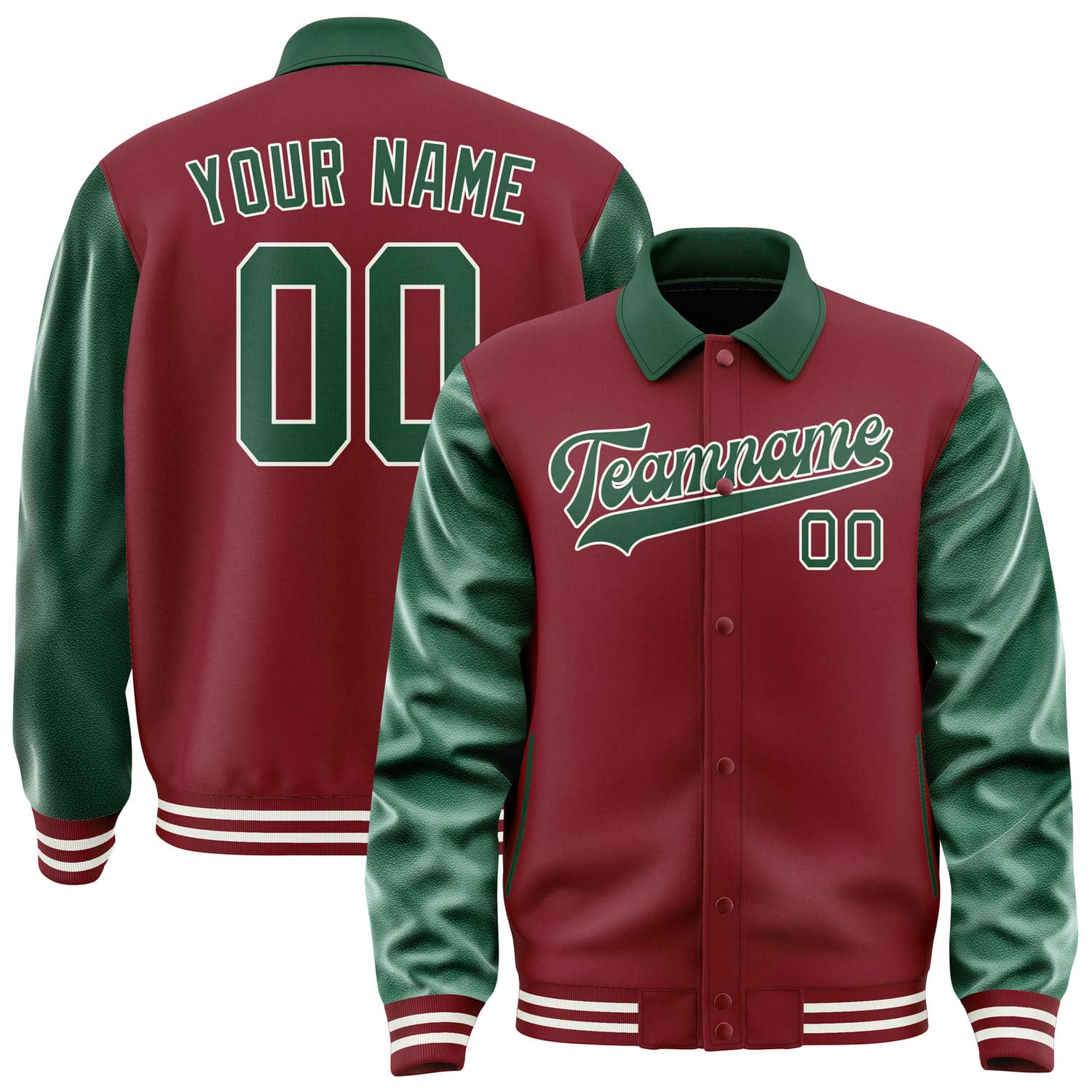 Custom Crimson Red Green Jacket