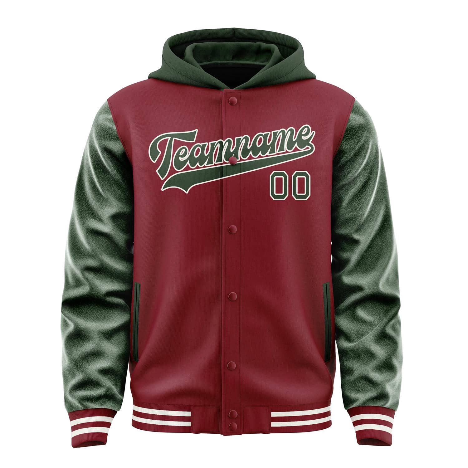 Custom Crimson Red Dark Green Jacket