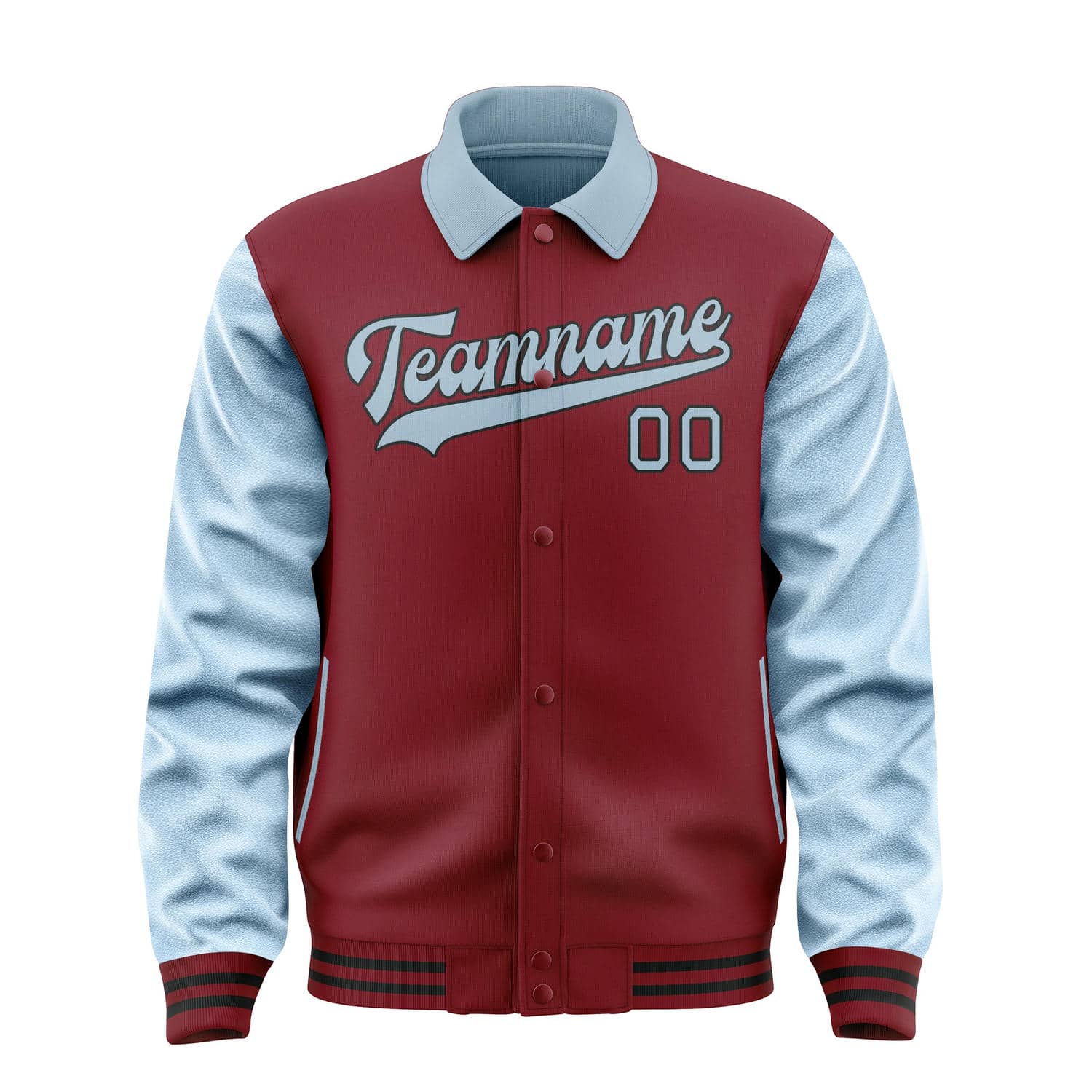 Custom Crimson Red Light Blue Jacket