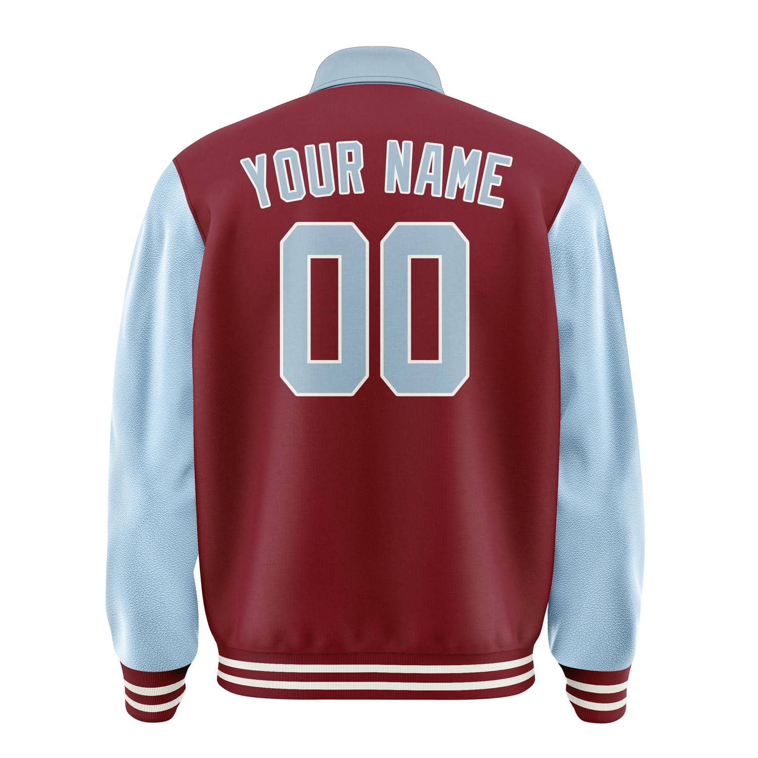 Custom Crimson Red Light Blue Jacket