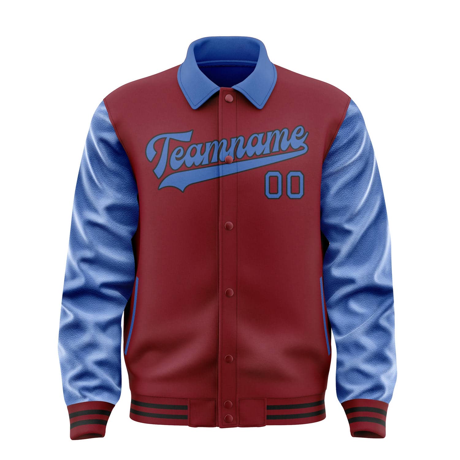 Custom Crimson Red Sky Blue Jacket