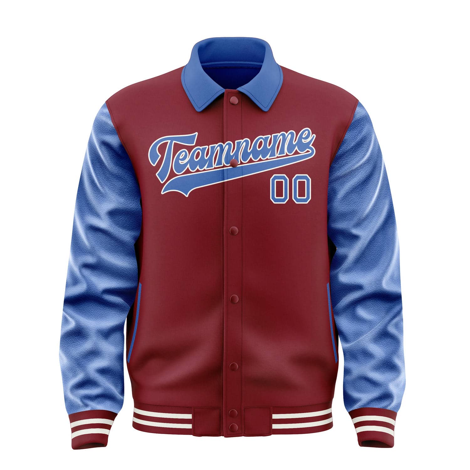 Custom Crimson Red Sky Blue Jacket