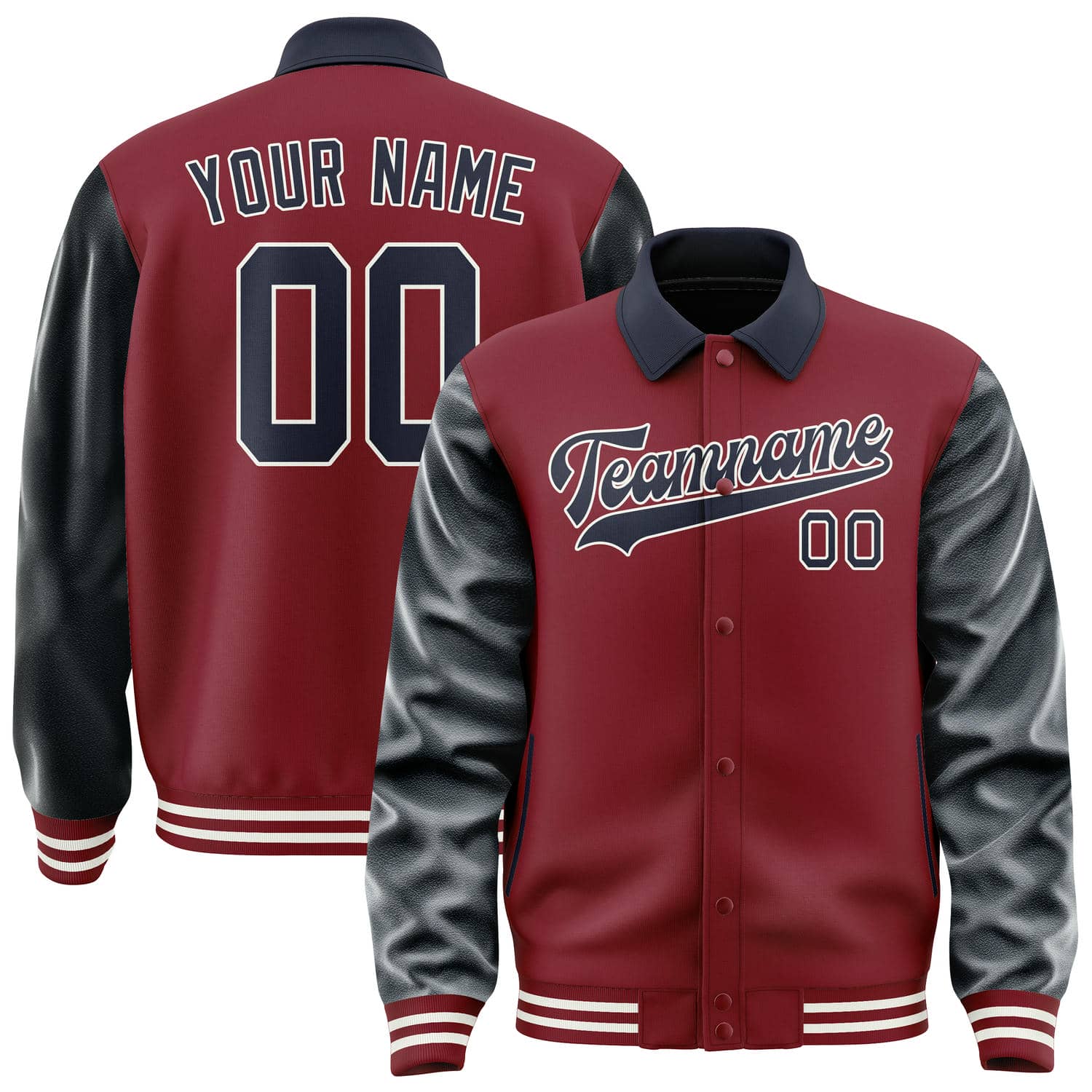 Custom Crimson Red Navy Jacket