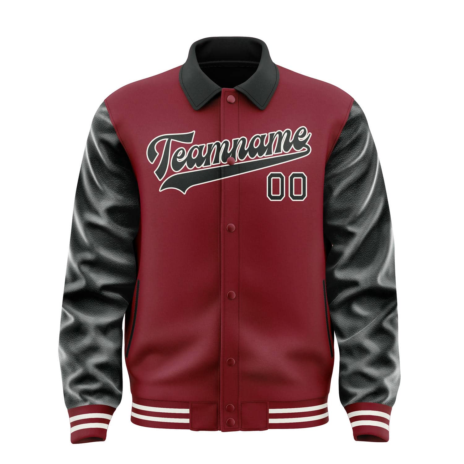 Custom Crimson Red Black Jacket