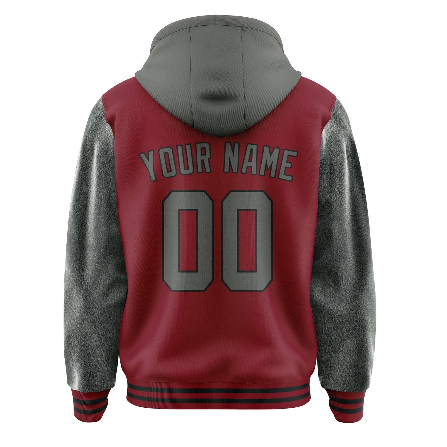 Custom Crimson Red Dark Grey Jacket