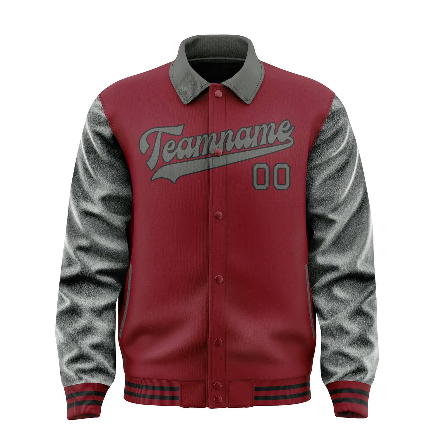 Custom Crimson Red Dark Grey Jacket