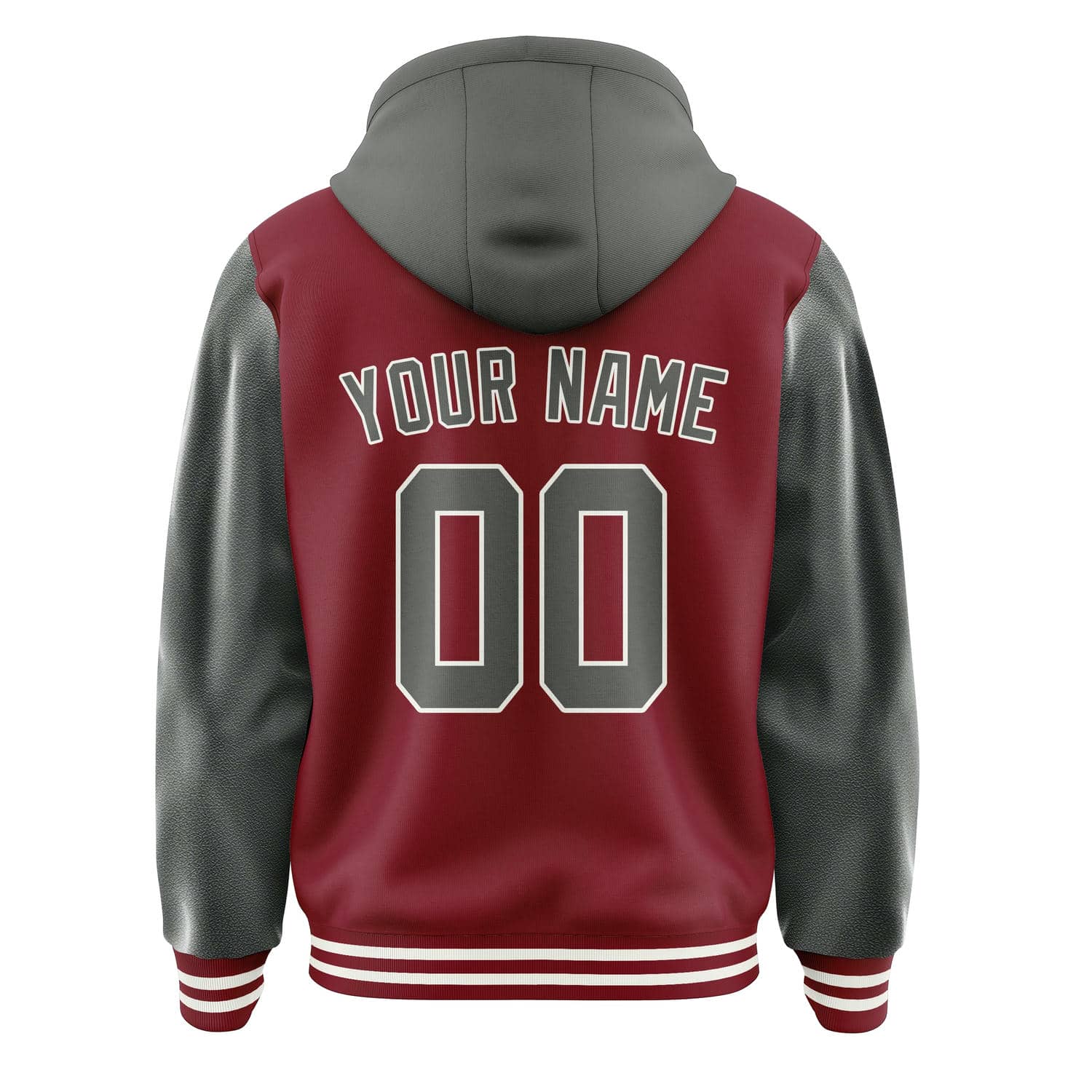 Custom Crimson Red Dark Grey Jacket