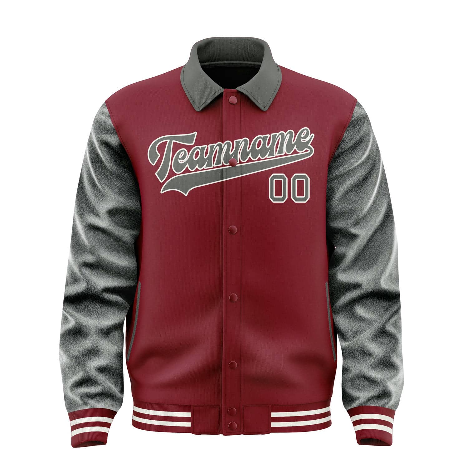 Custom Crimson Red Dark Grey Jacket