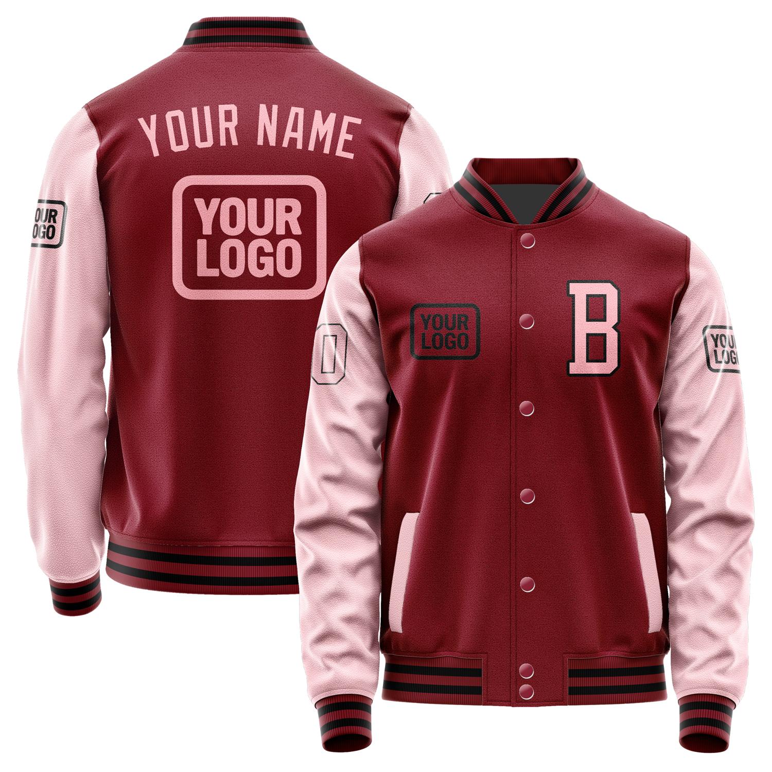 Custom Crimson Red Light Pink Jacket JA151521151717212117