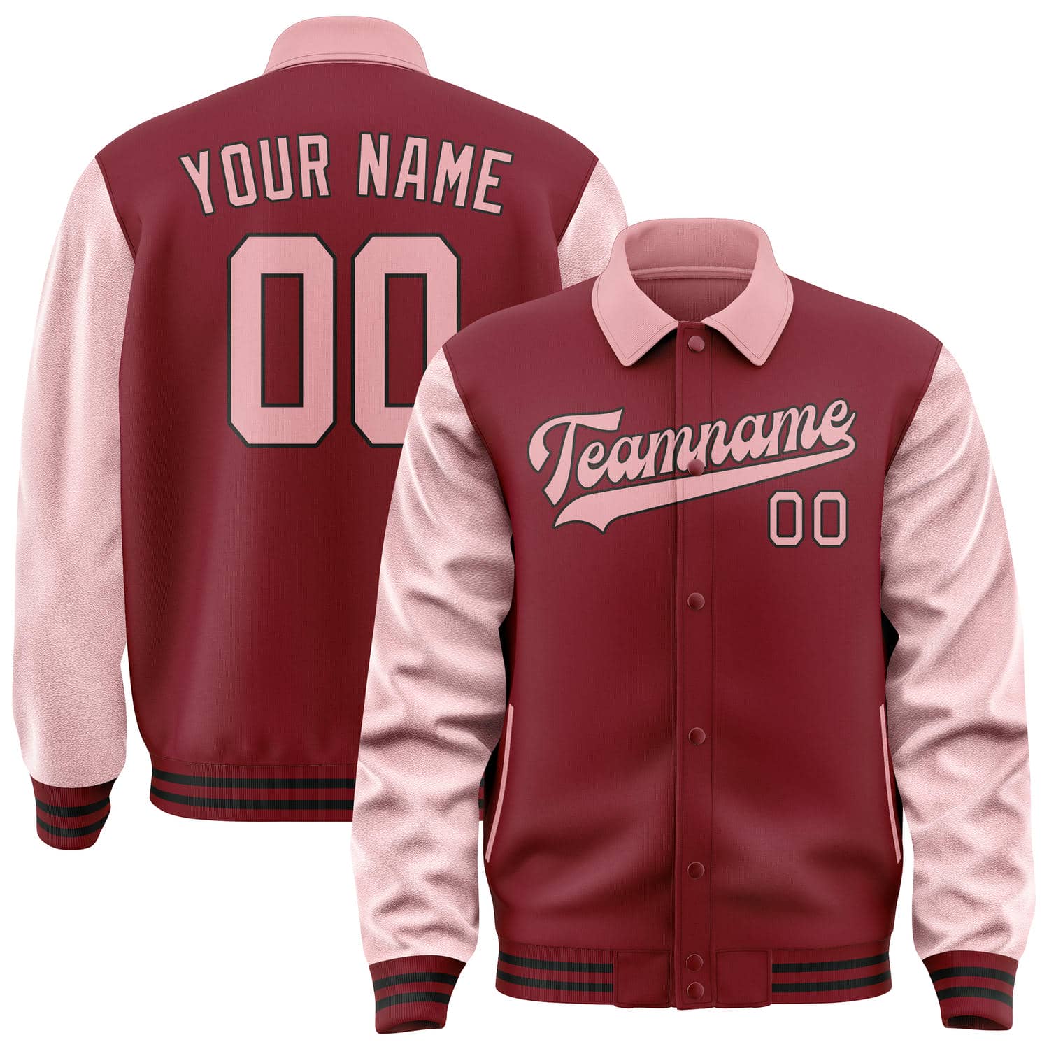 Custom Crimson Red Light Pink Jacket