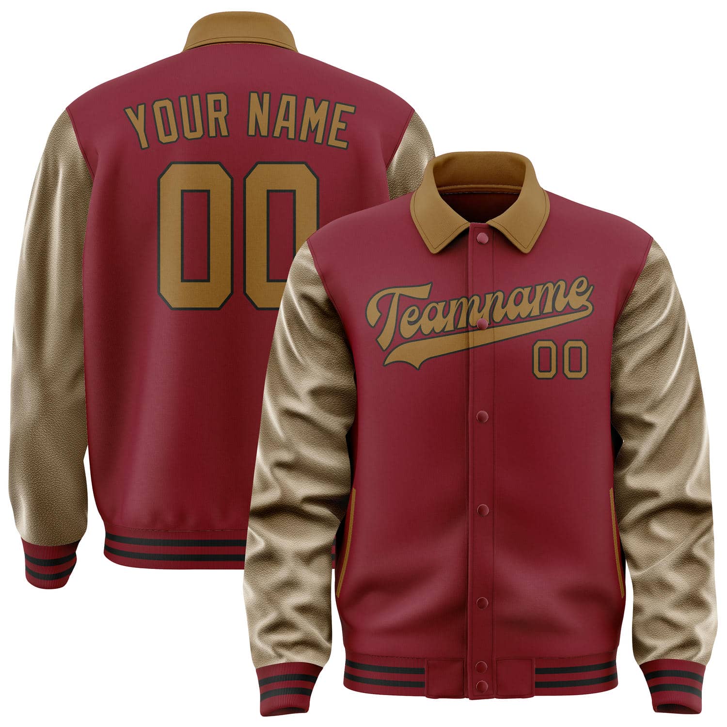 Custom Crimson Red Khaki Jacket