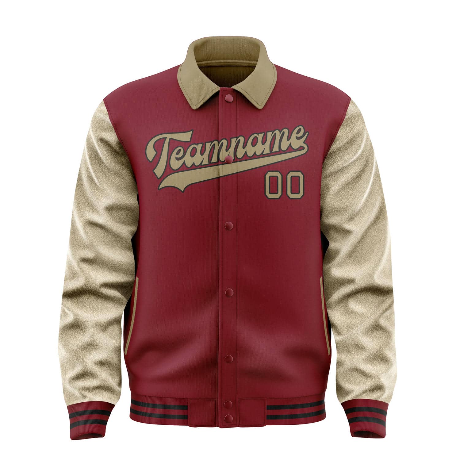 Custom Crimson Red Light Khaki Jacket