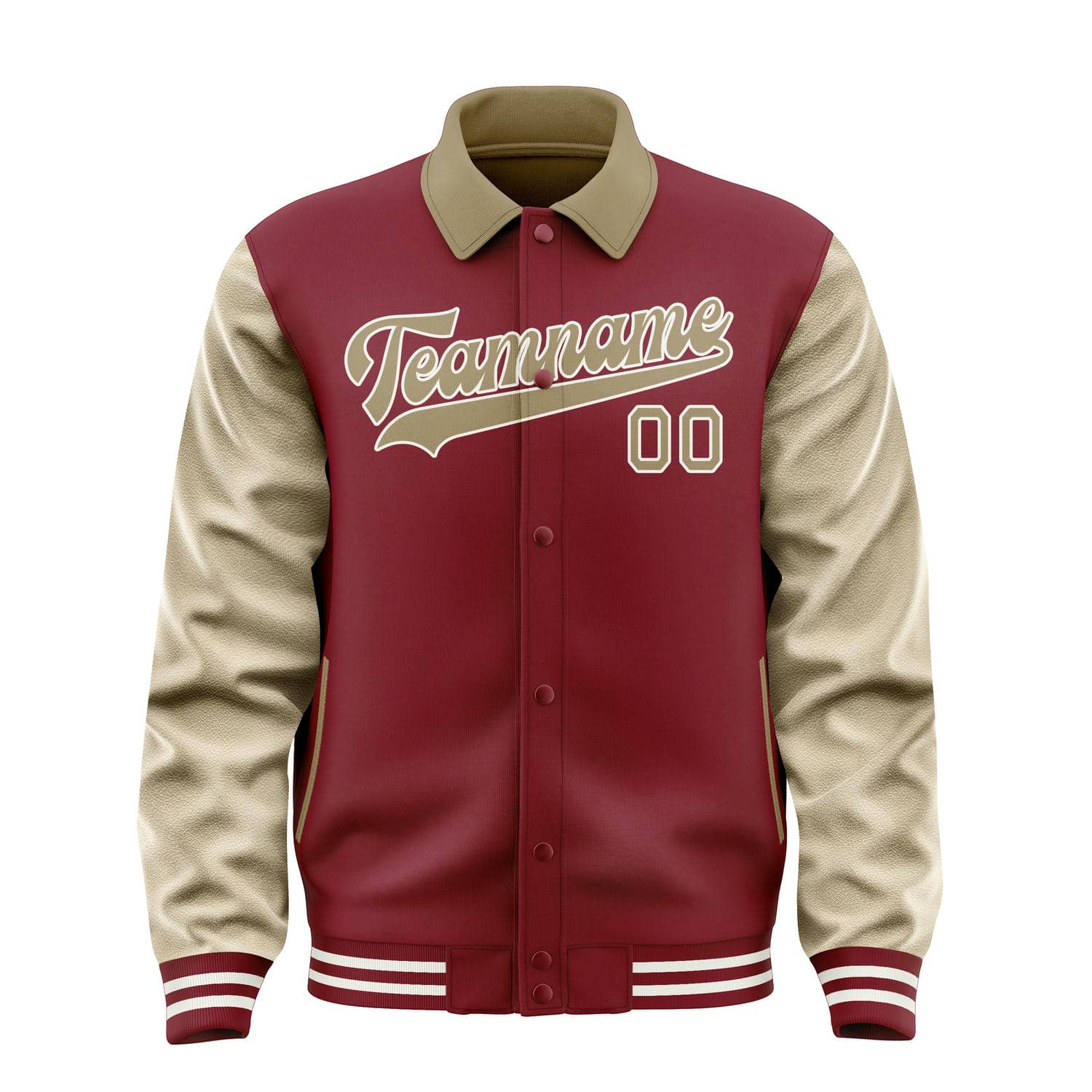 Custom Crimson Red Light Khaki Jacket