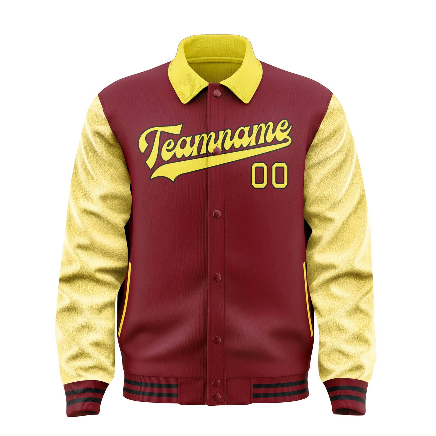 Custom Crimson Red Light Yellow Jacket