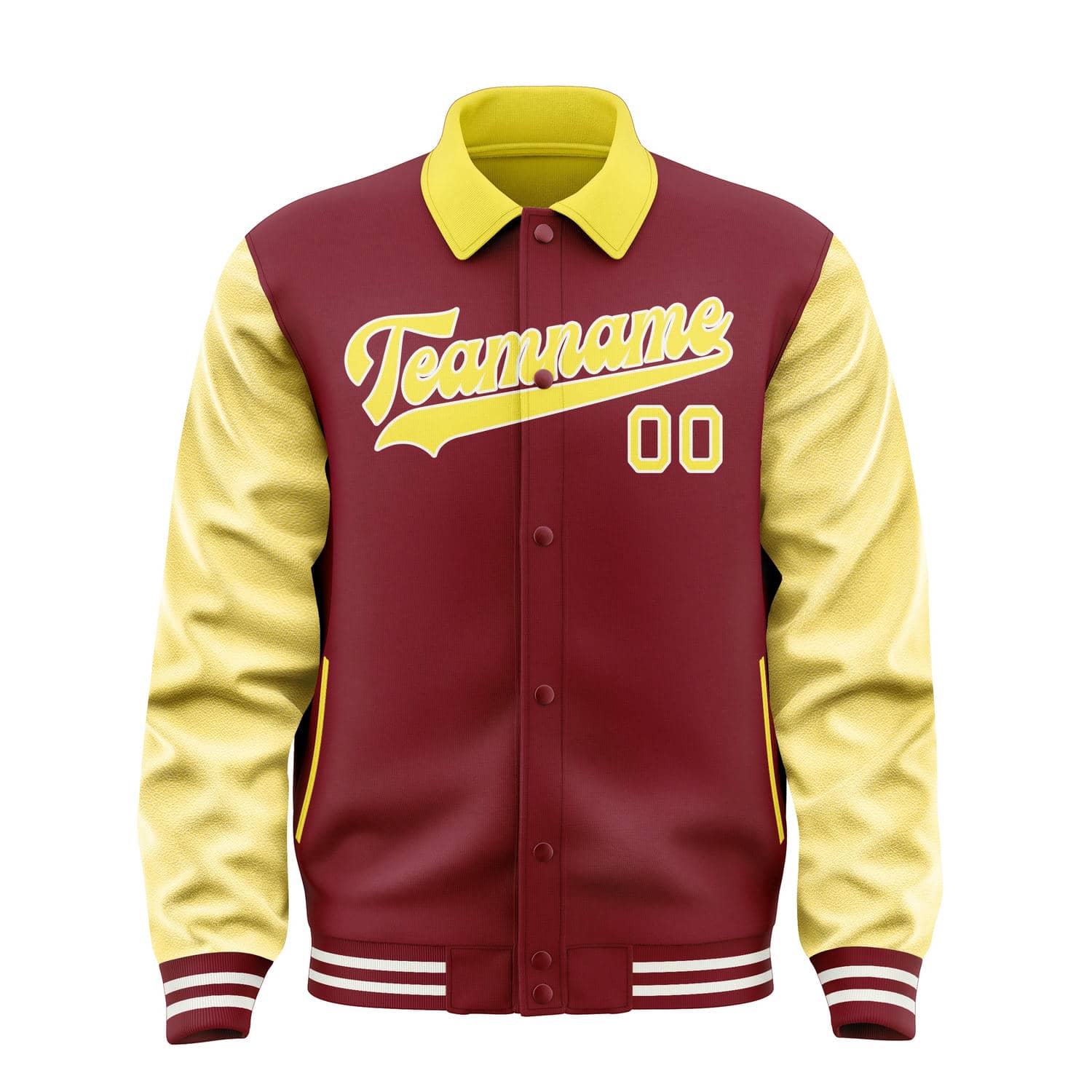 Custom Crimson Red Light Yellow Jacket
