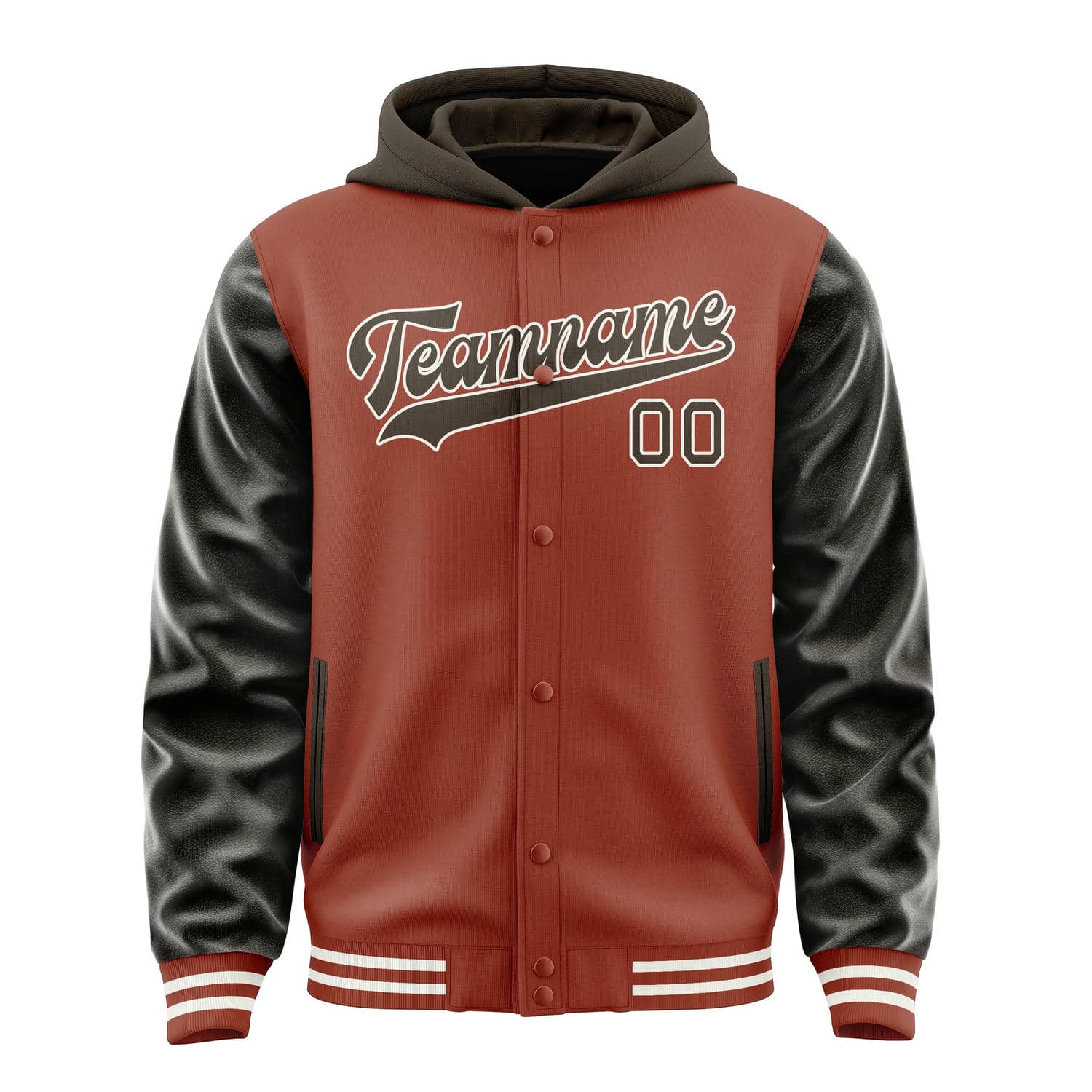 Custom Coral Red Brown Jacket
