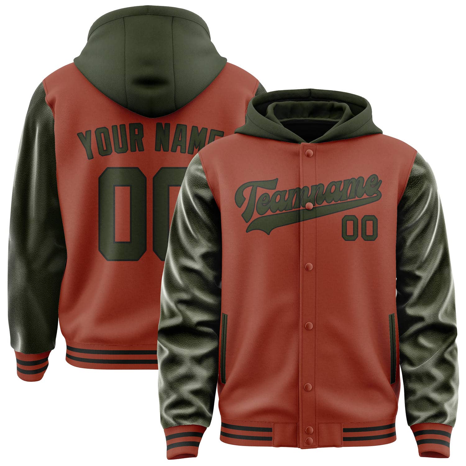 Custom Coral Red Olive Jacket