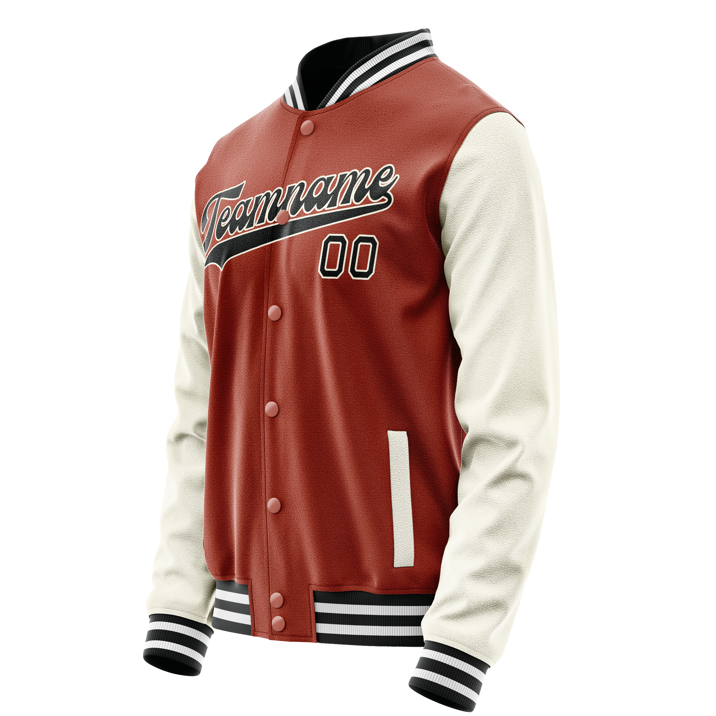 Custom Texas-Orange Cream Solid Color Varsity Letterman Jacket JA02240617JG442