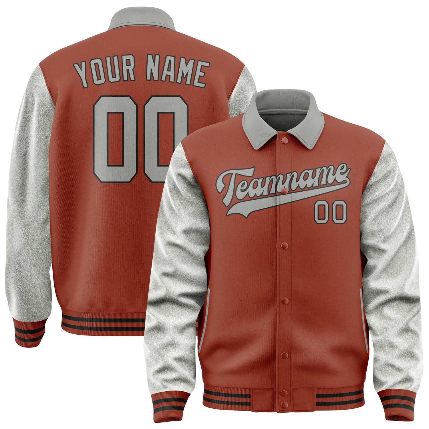 Custom Coral Red Gray Jacket