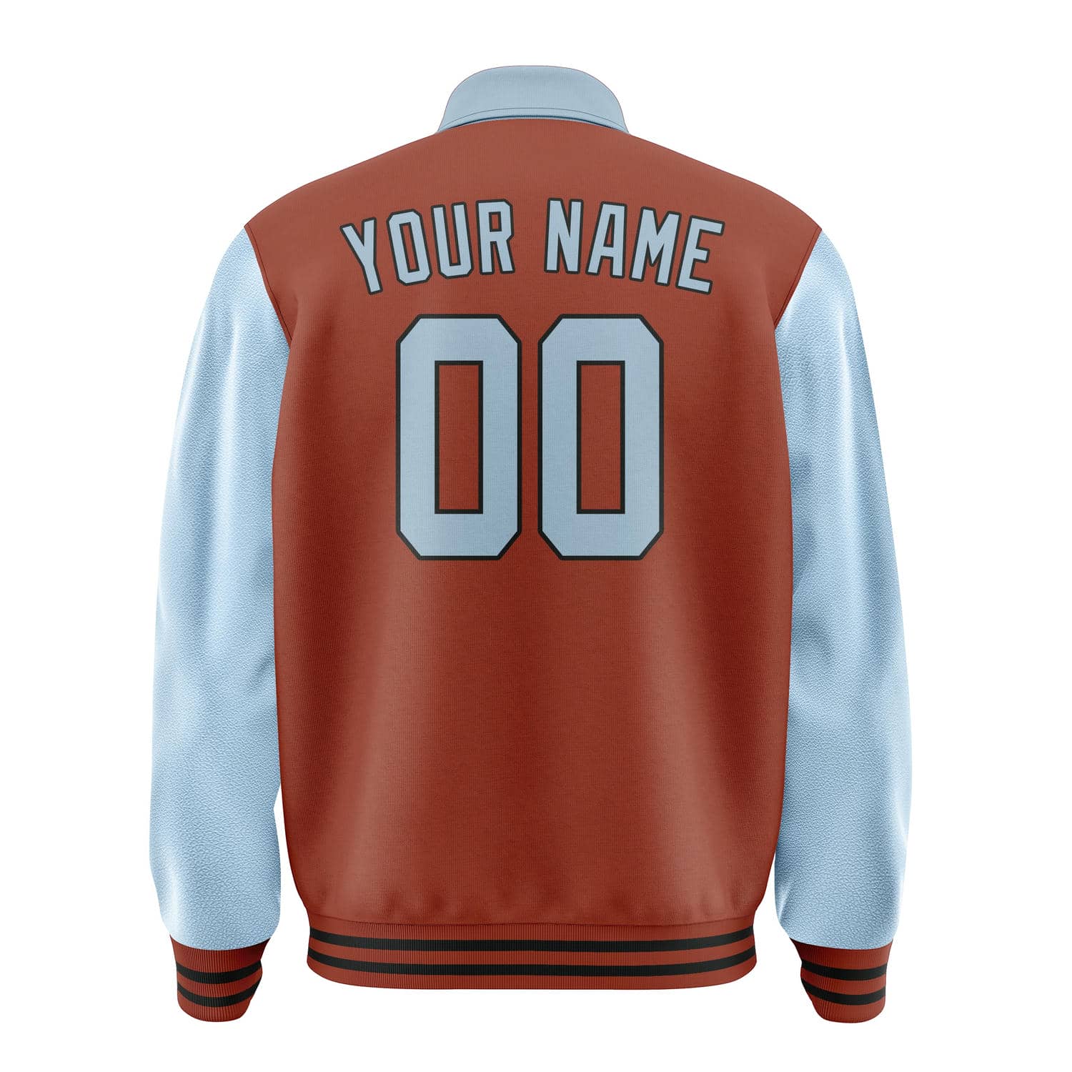 Custom Coral Red Light Blue Jacket