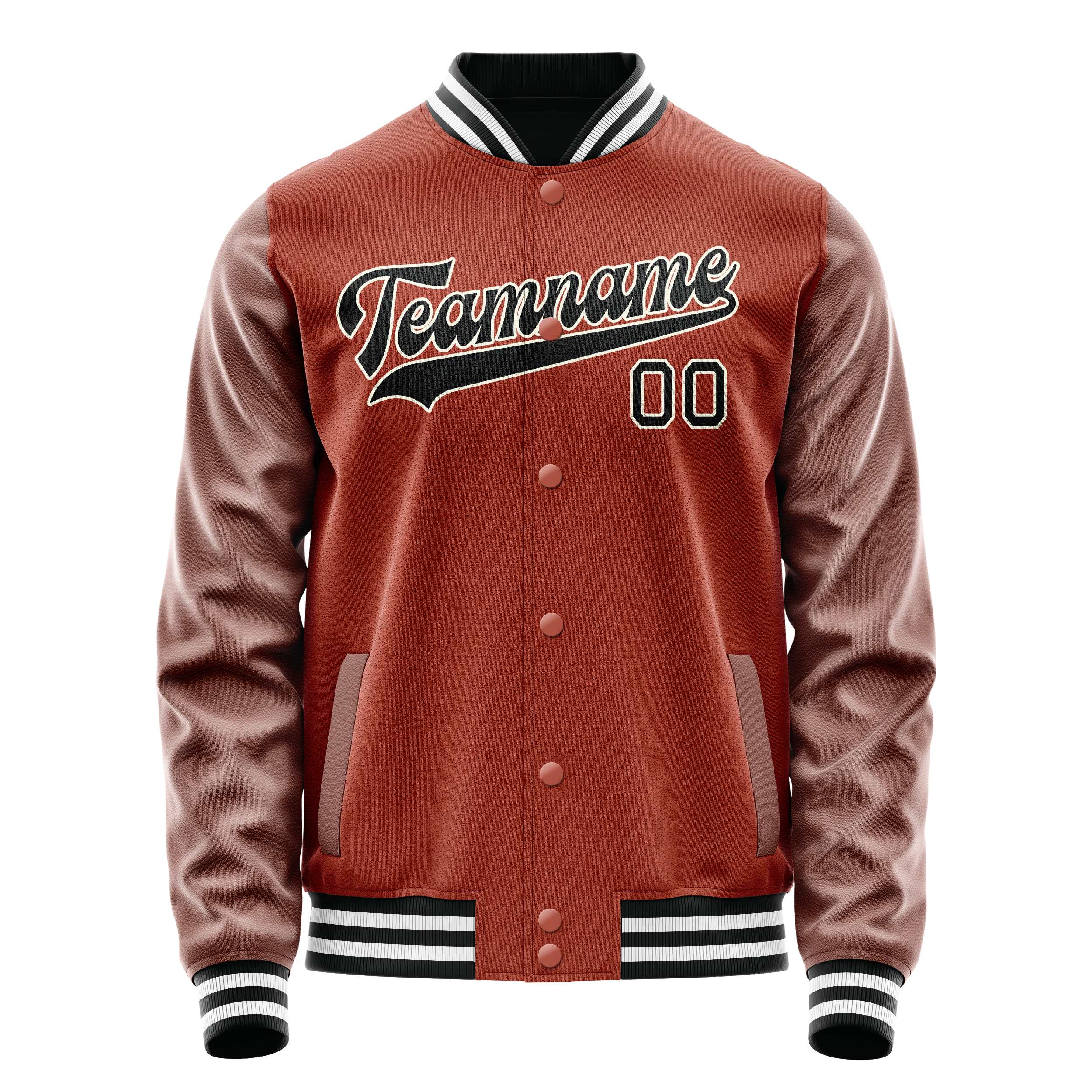 Custom Texas-Orange Black Solid Color Varsity Letterman Jacket JA02240617JG441