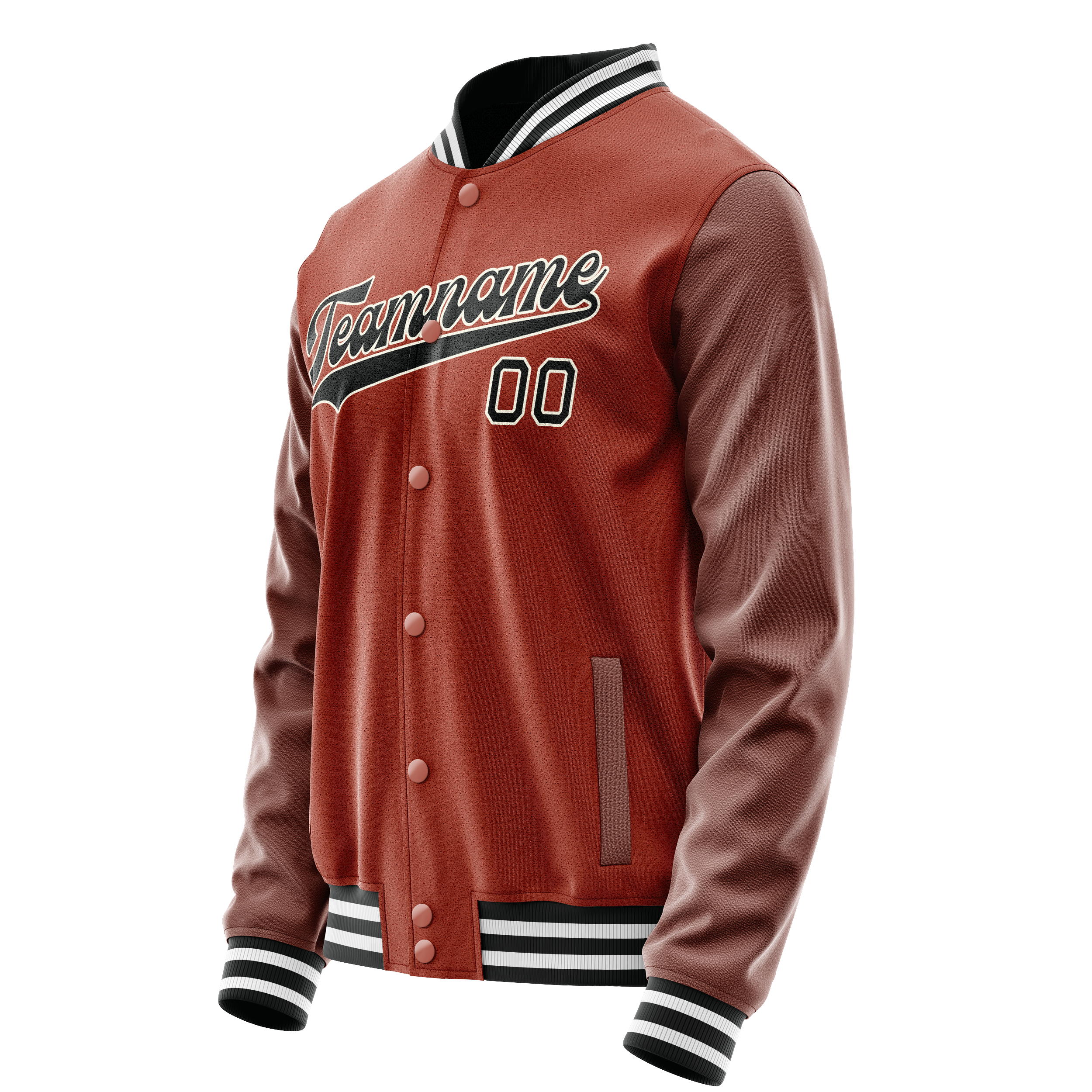 Custom Texas-Orange Black Solid Color Varsity Letterman Jacket JA02240617JG441
