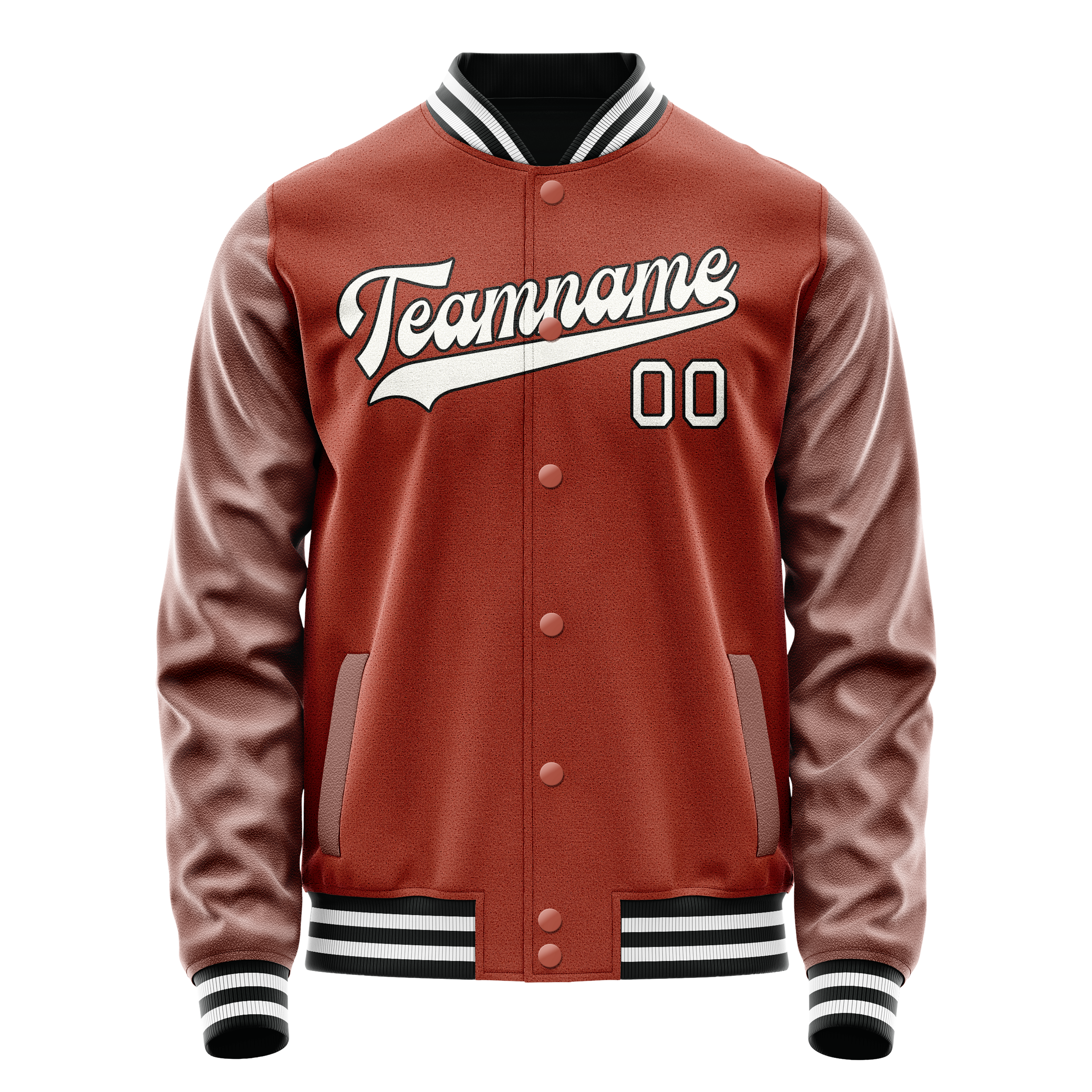 Custom Texas-Orange White Solid Color Varsity Letterman Jacket JA02240617JG436