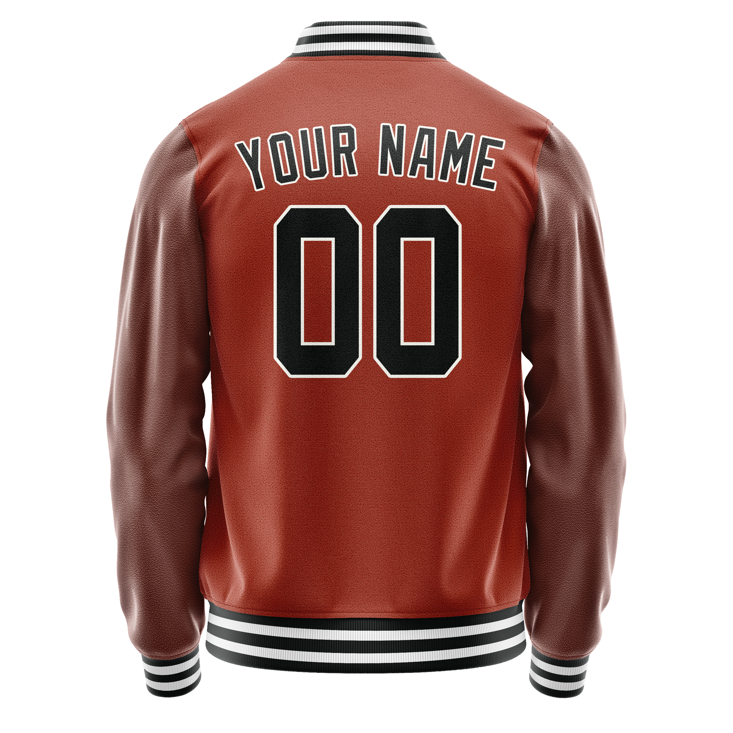 Custom Texas-Orange Black Solid Color Varsity Letterman Jacket JA02240617JG444