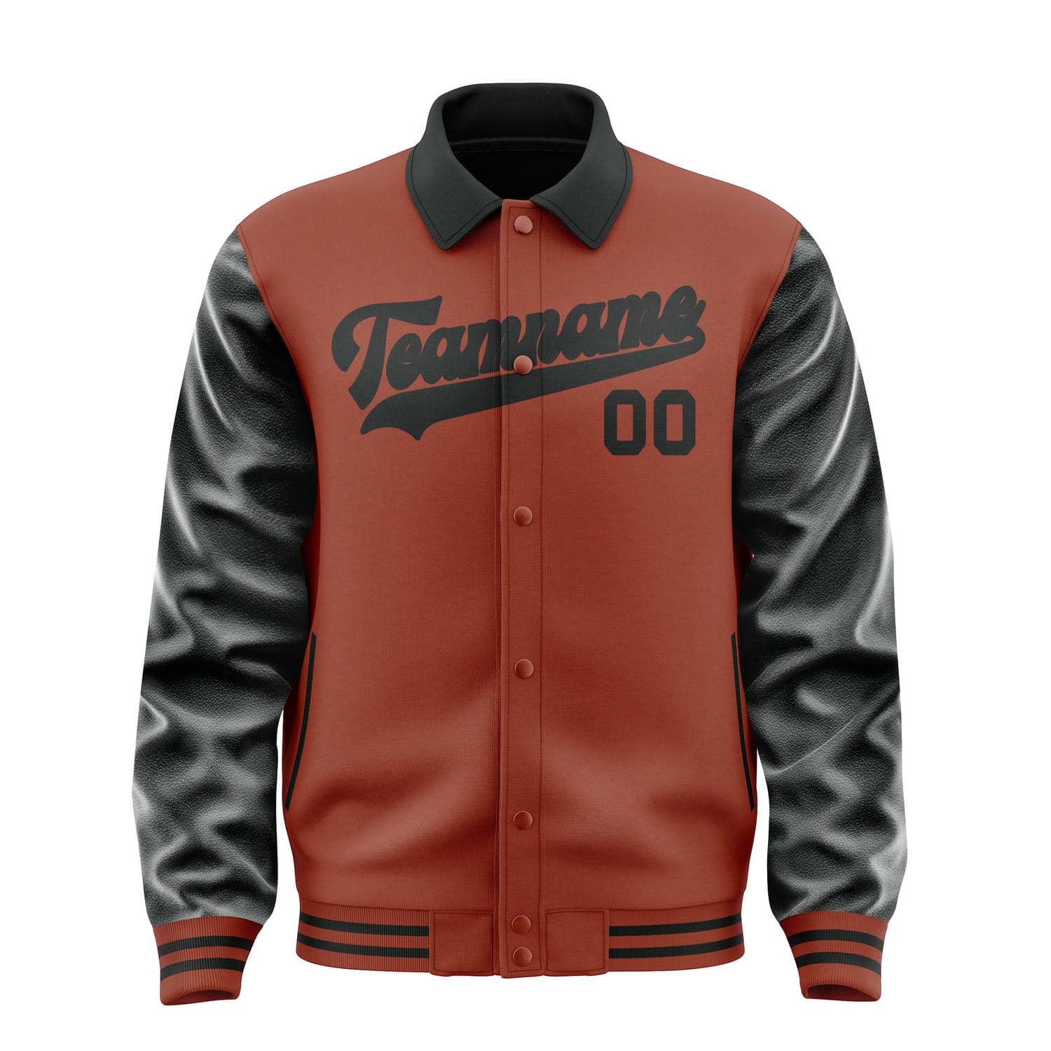 Custom Coral Red Black Jacket