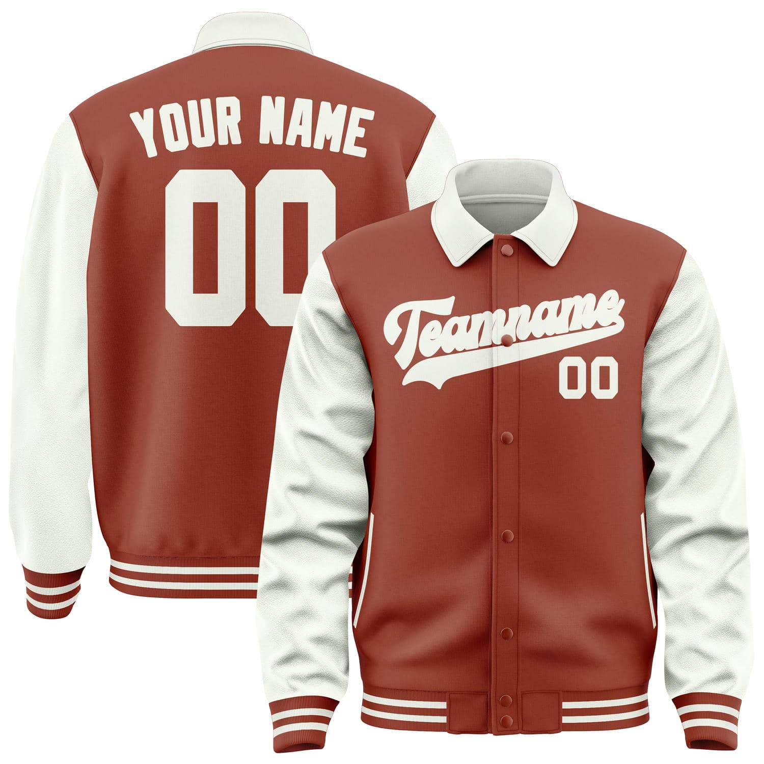 Custom Coral Red White Jacket