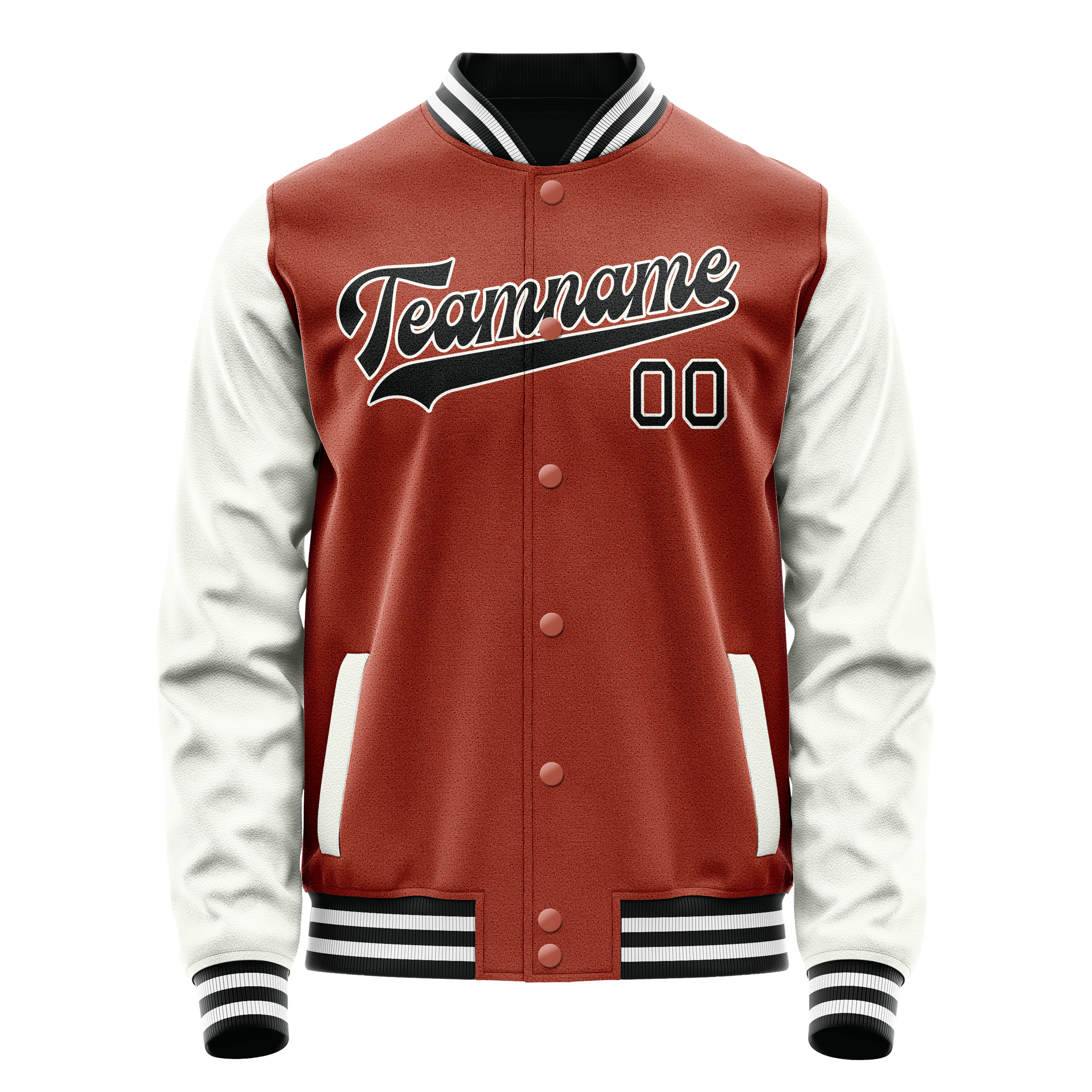 Custom Texas-Orange White Solid Color Varsity Letterman Jacket JA02240617JG425
