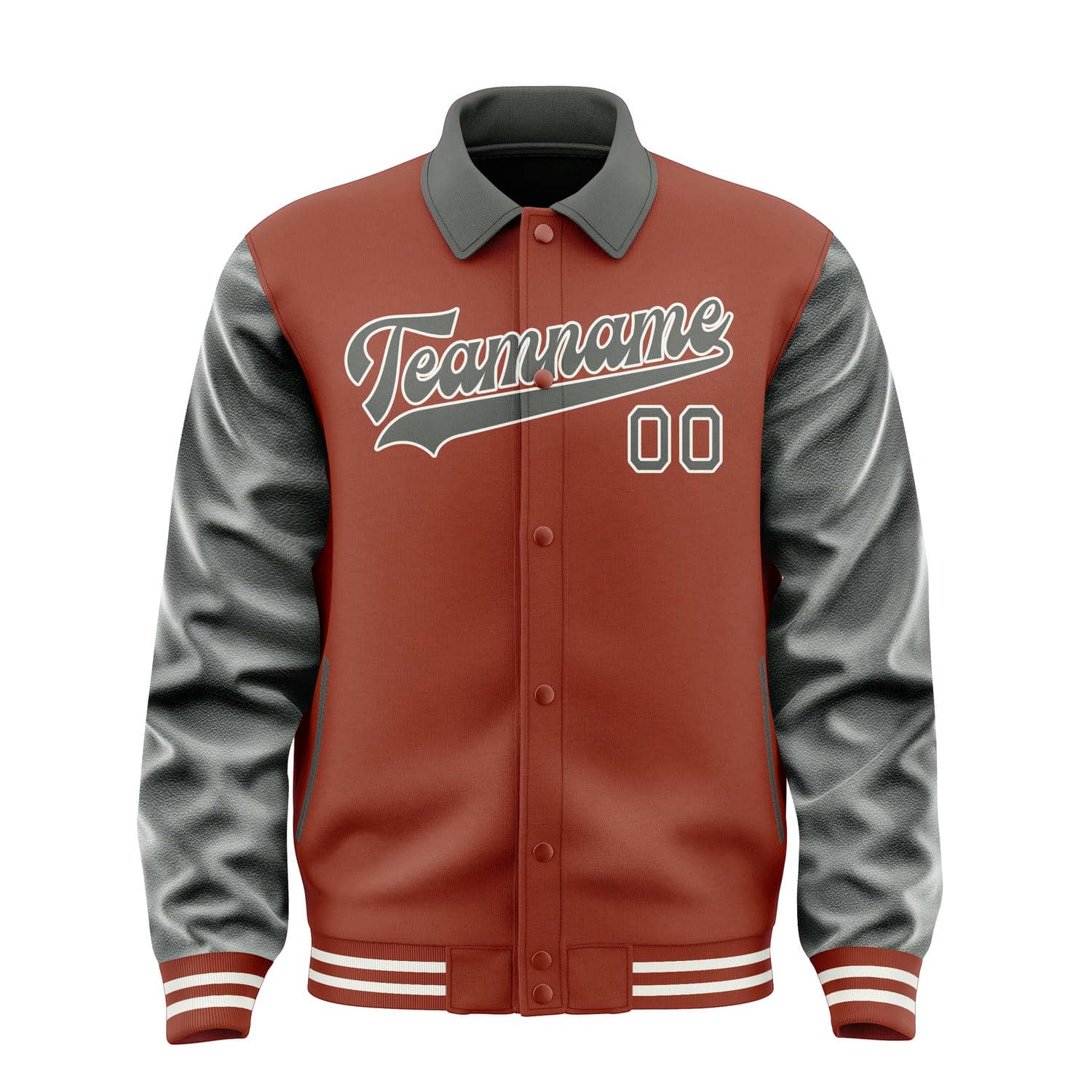Custom Coral Red Dark Grey Jacket