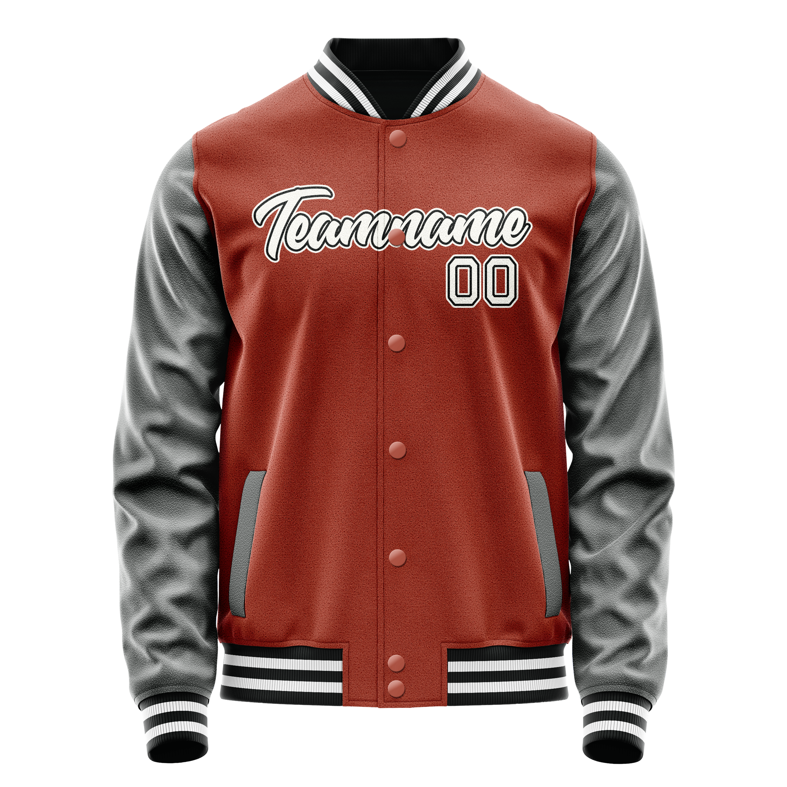 Custom Texas-Orange Gray Solid Color Varsity Letterman Jacket JA02240617JG417