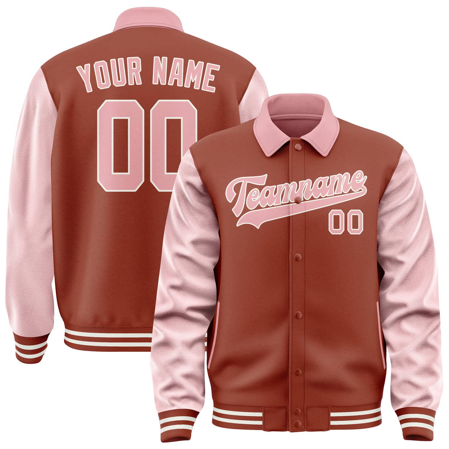Custom Coral Red Light Pink Jacket