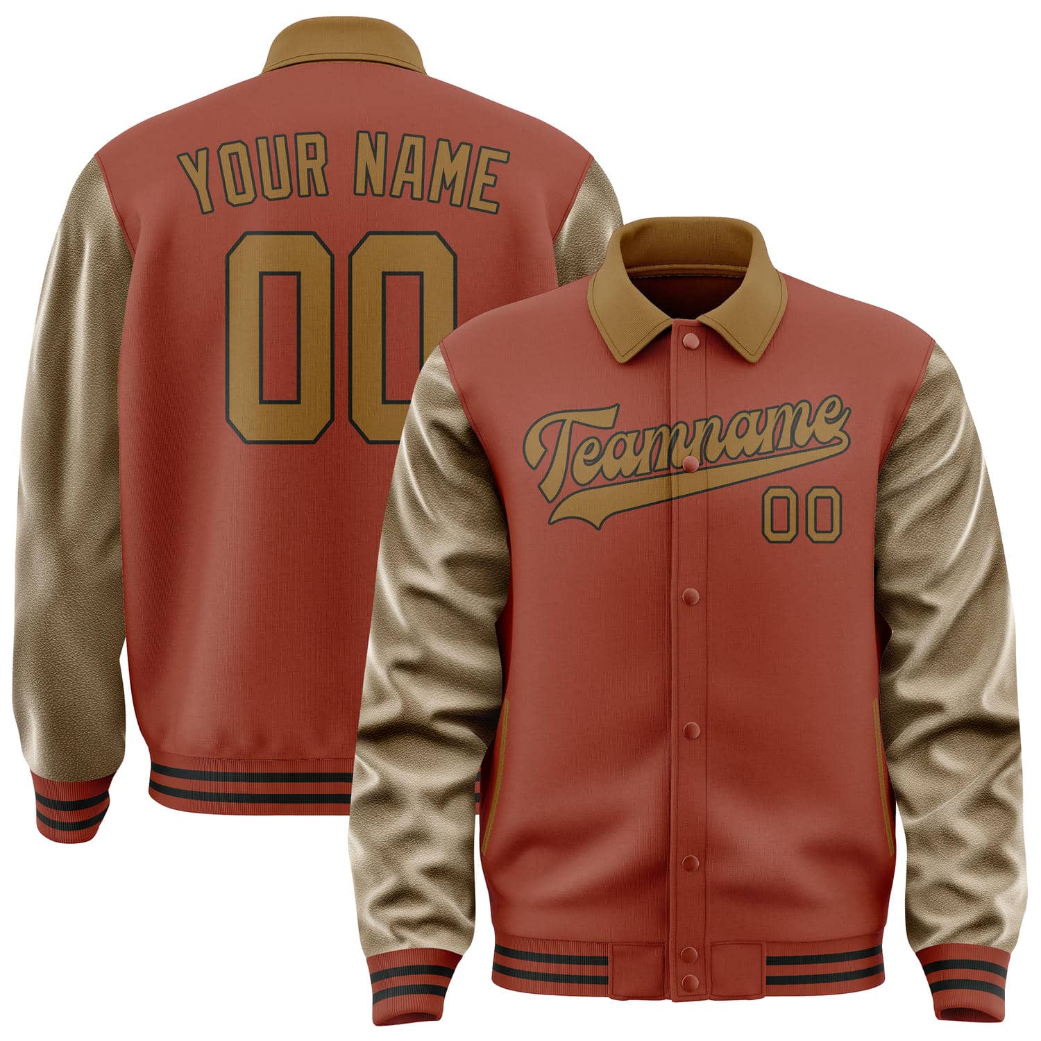 Custom Coral Red Khaki Jacket
