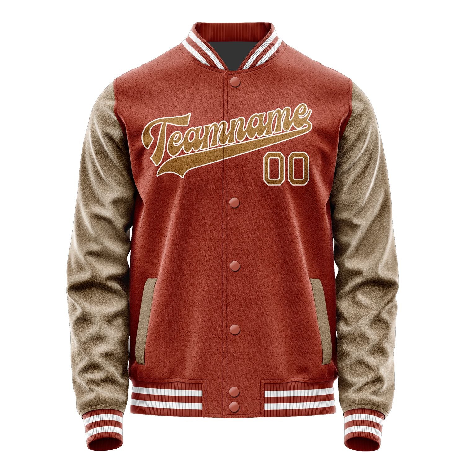 Custom Coral Red Khaki Jacket JA1616221618B31822